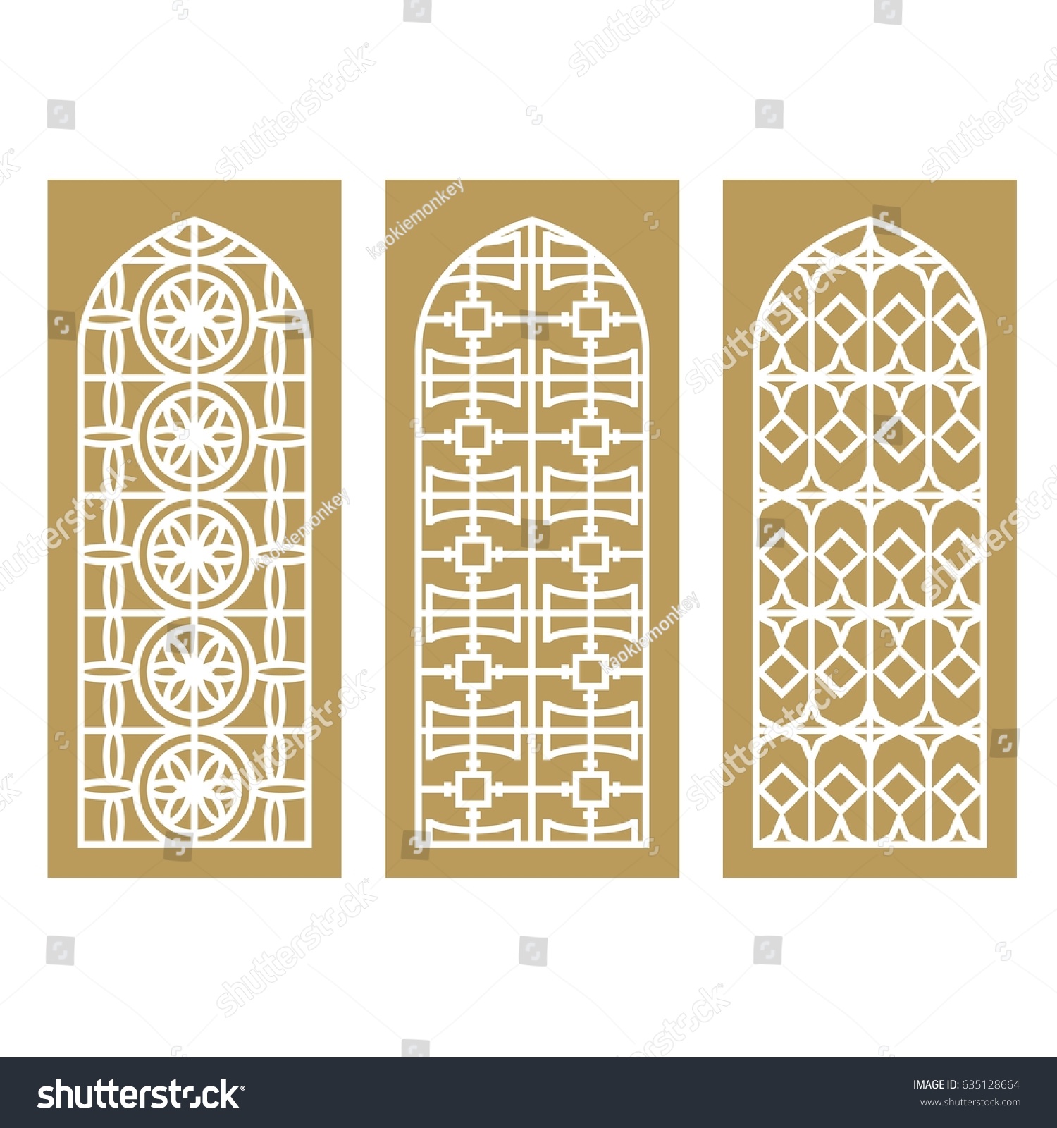 Traditional Arabic Window Door Pattern Vector: เวกเตอร์สต็อก (ปลอดค่า ...