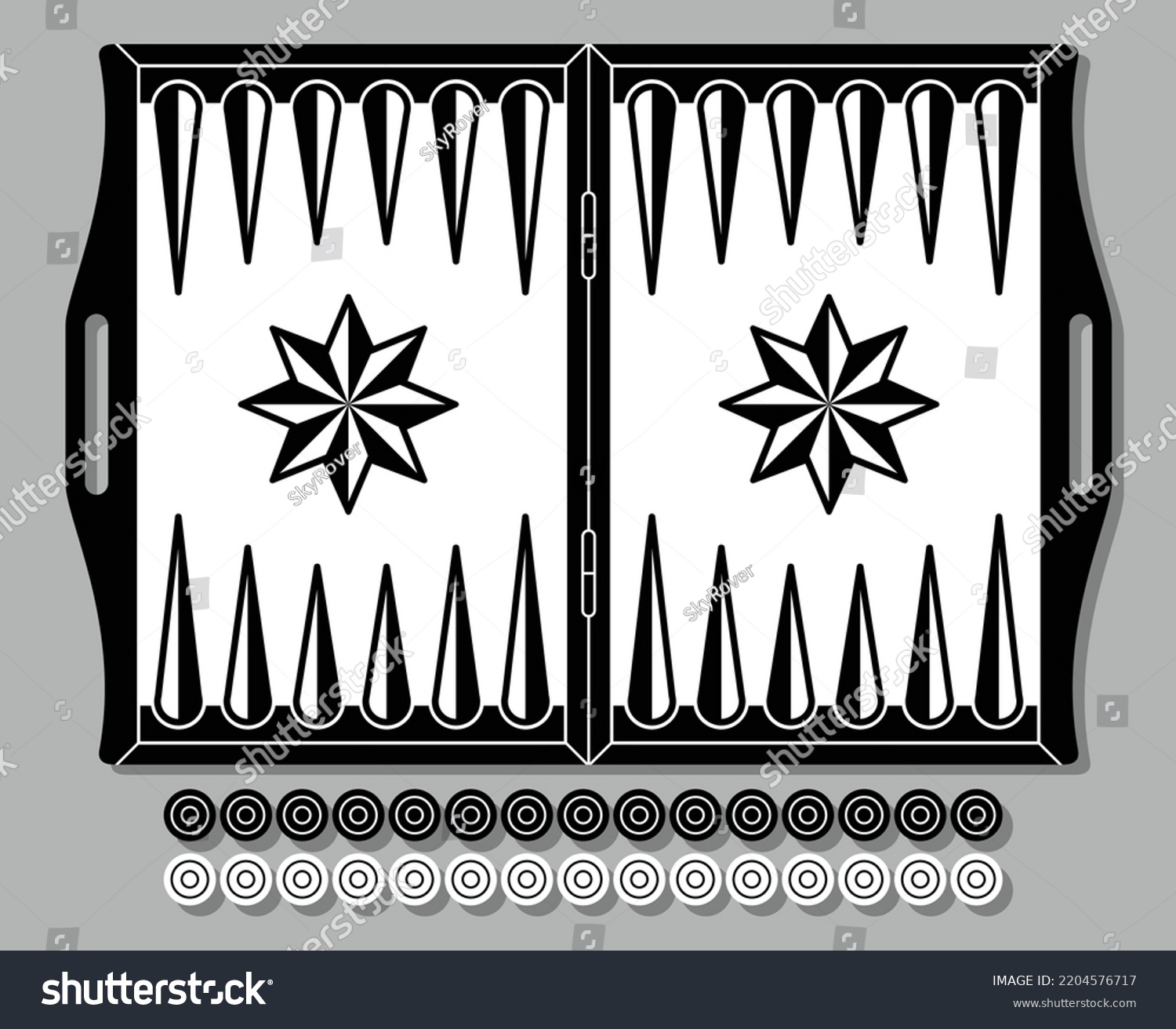 SVG of Traditional Backgammon, Turkish, Lebanese, Arabic Game Board - Vector Illustration Isolated Icon svg