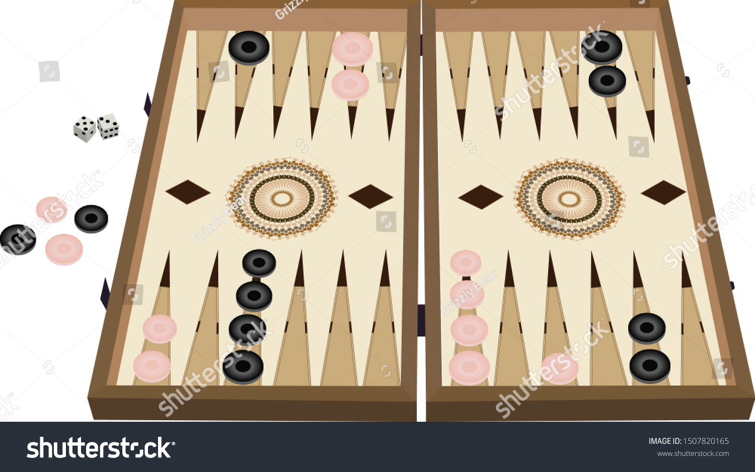 SVG of Traditional Backgammon with dice, Turkish, Lebanese, Arabic Game Board - Illustration Isolated Icon svg