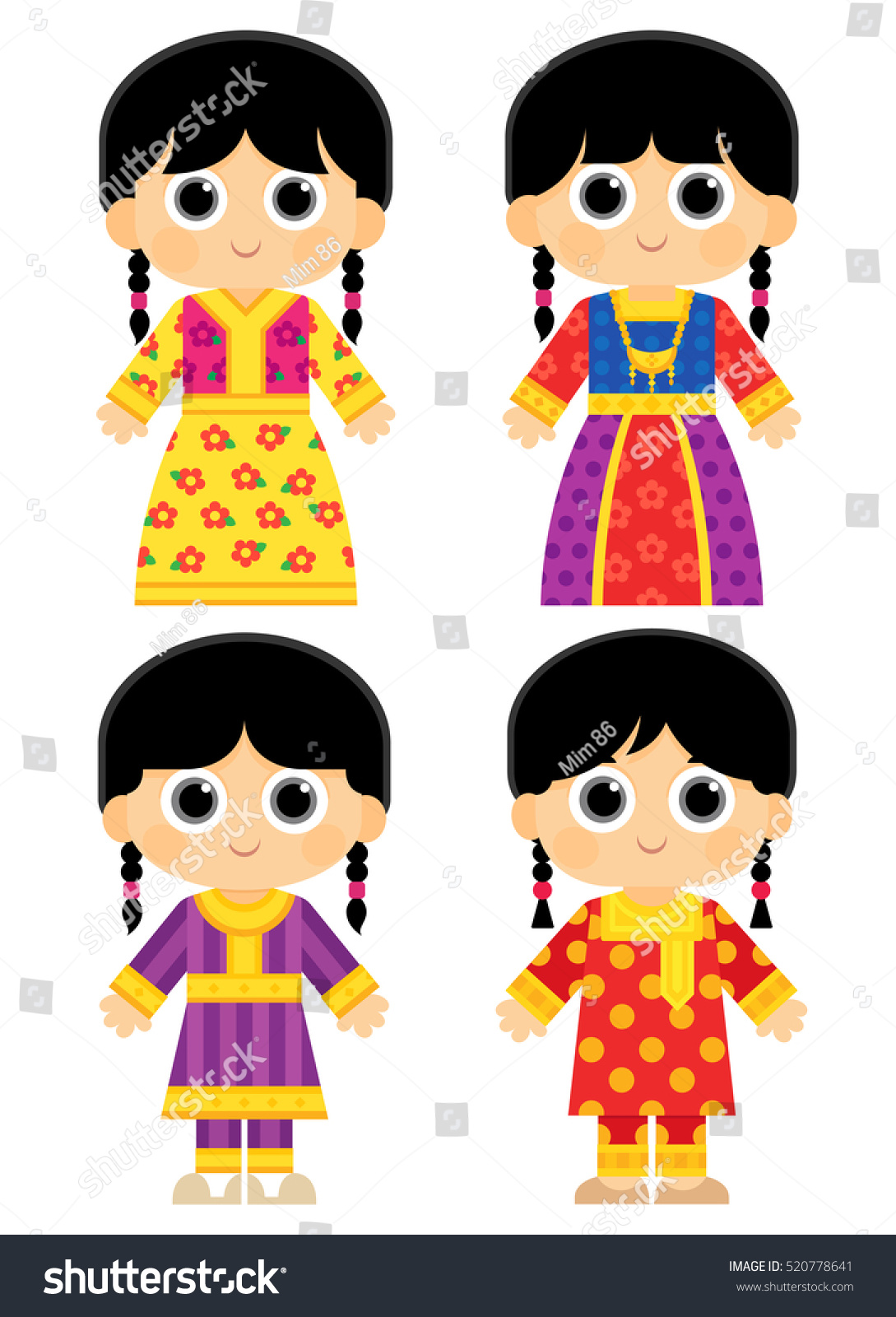 Traditional Clothes United Arab Emirates Uae Stock Vector 