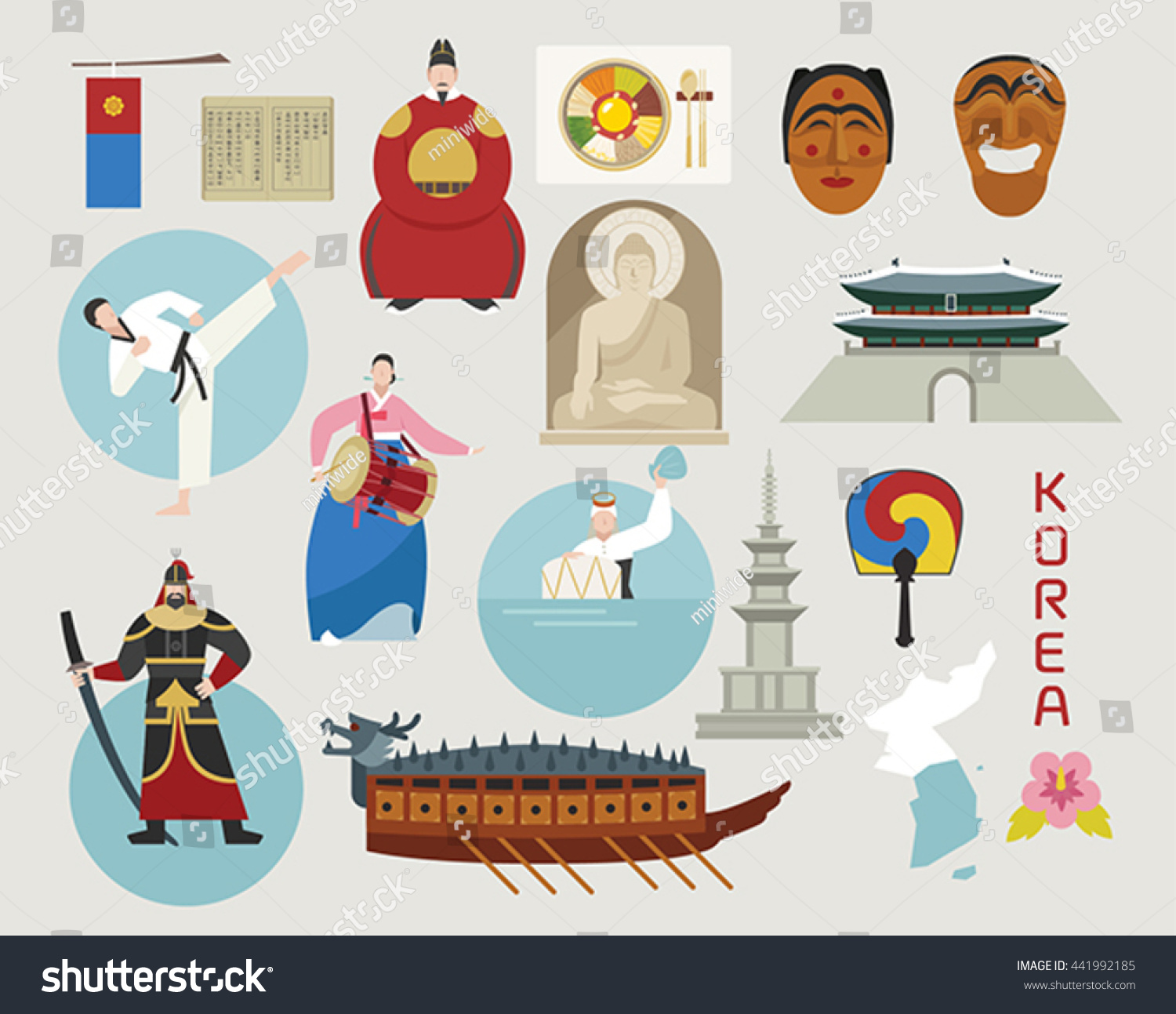 Traditional Culture Of Korea Vector Illustration - 441992185 : Shutterstock