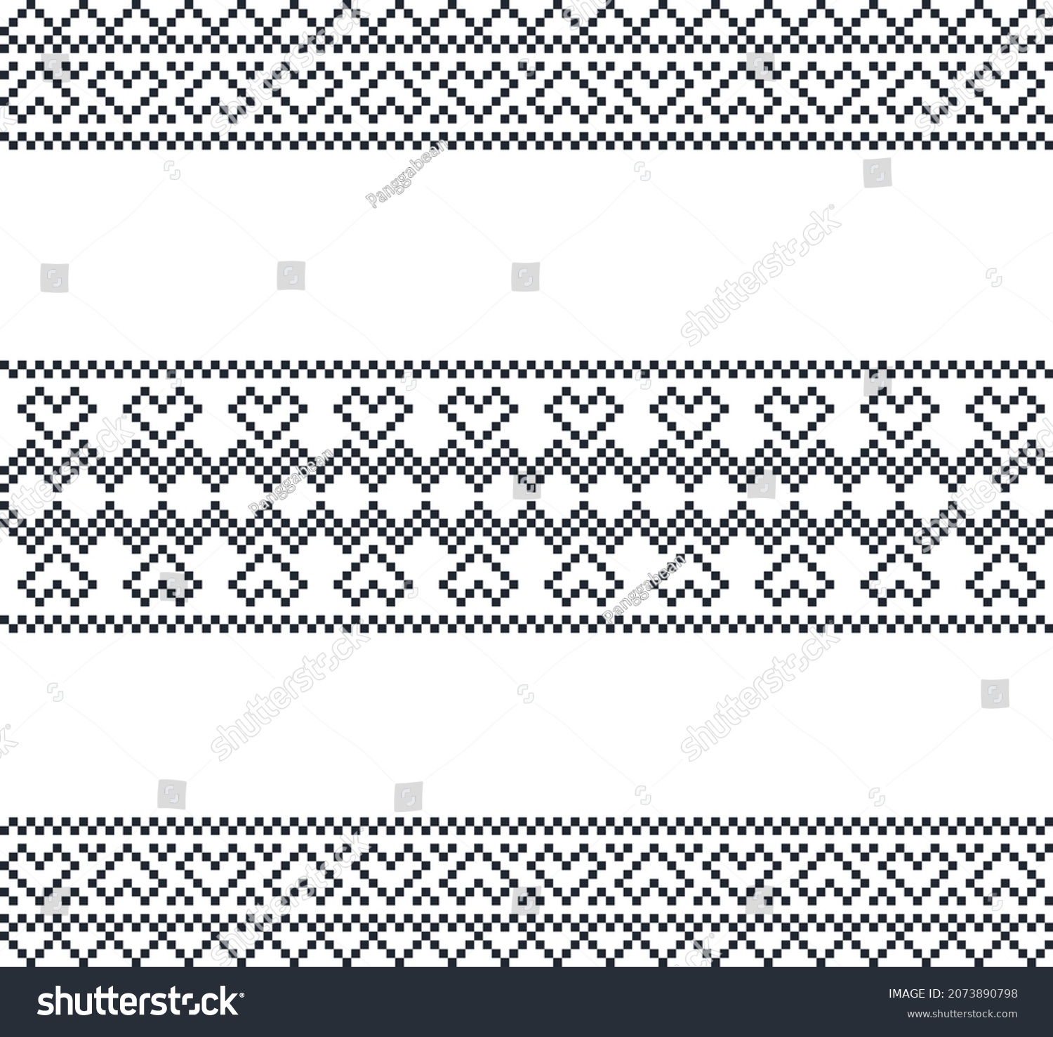 SVG of Traditional folk art border embroidery pattern svg