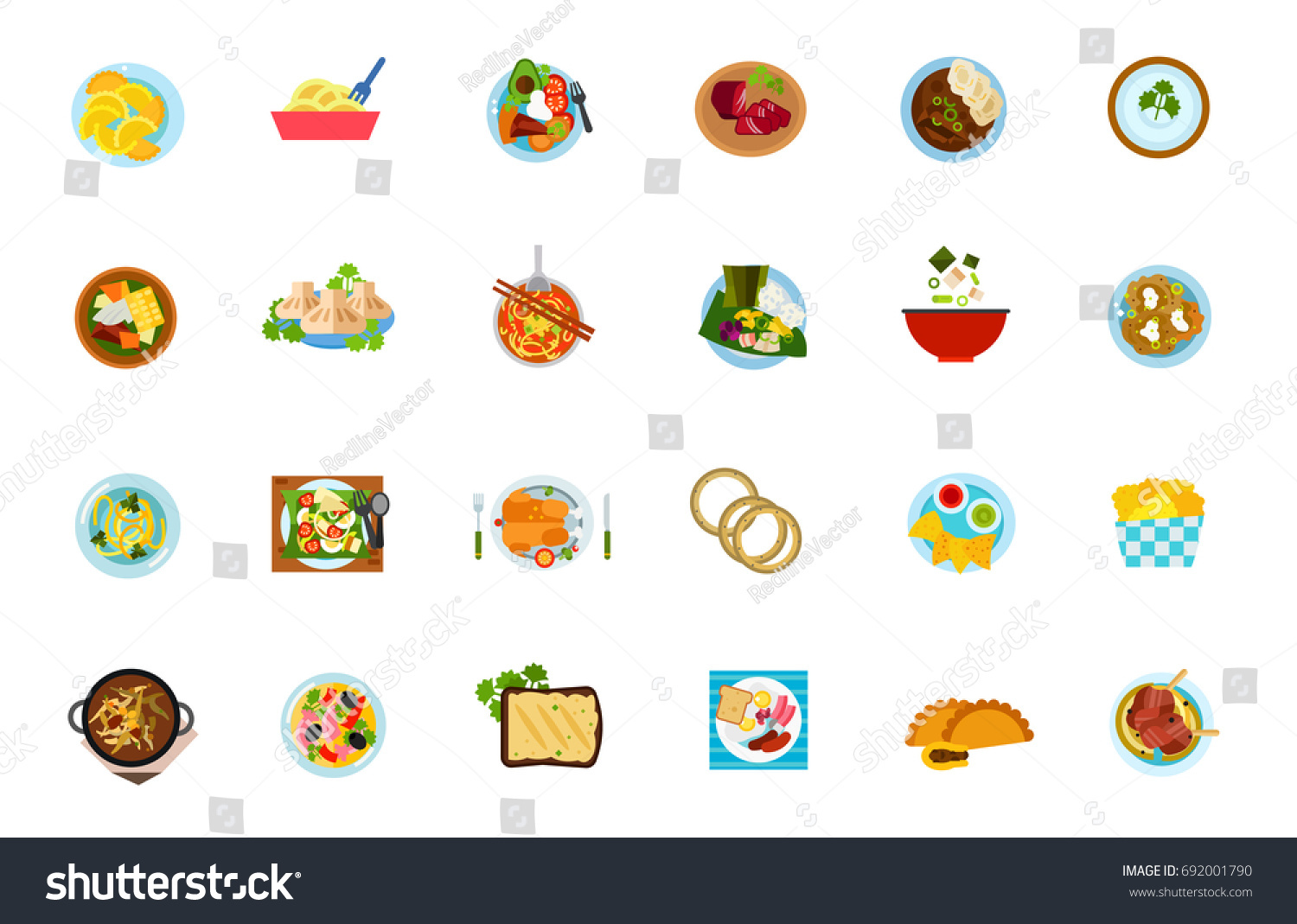 SVG of Traditional food icon set svg