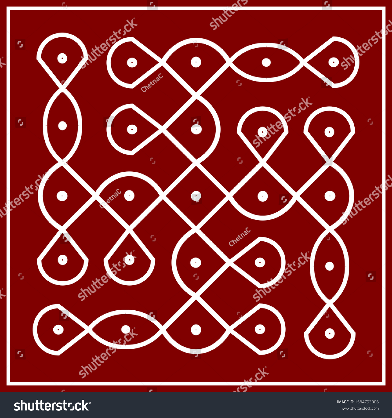SVG of Traditional Indian folk art - known as rangoli, kolam, alpona for diwali,onam, vector design svg