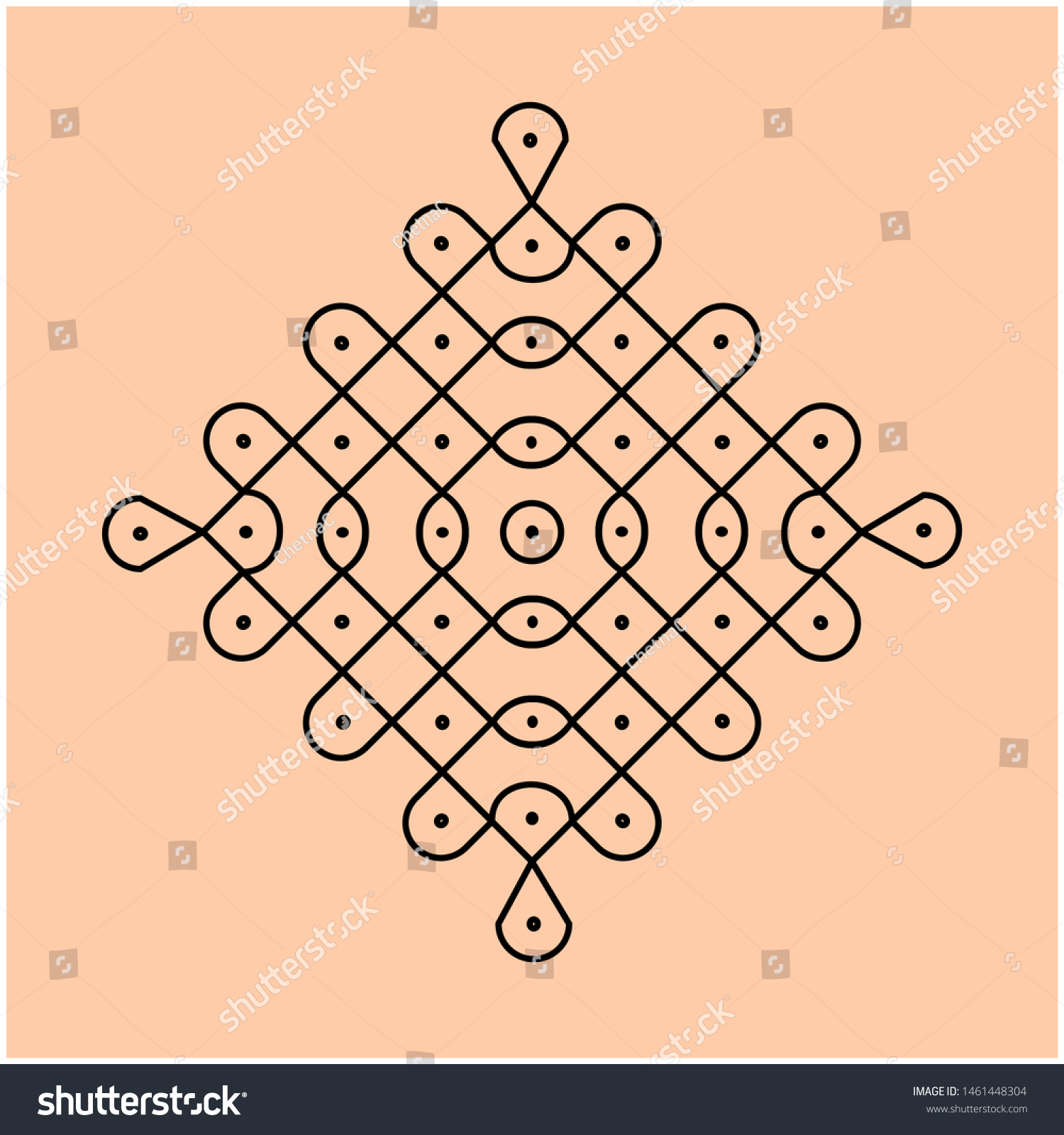 SVG of Traditional Indian folk art - known as rangoli, kolam, alpona, vector design svg