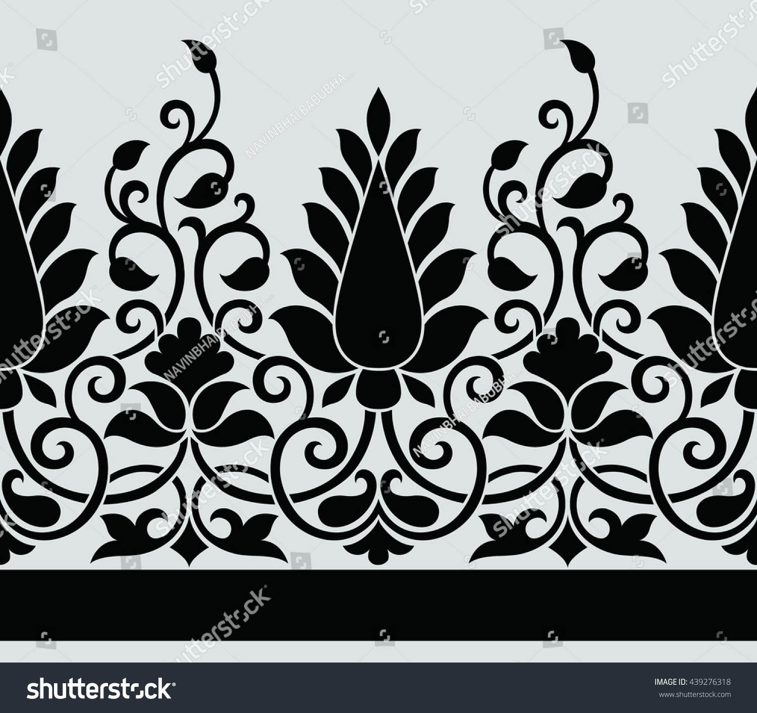 Traditional Indian Motif Seamless Border Stock Vector (Royalty Free ...