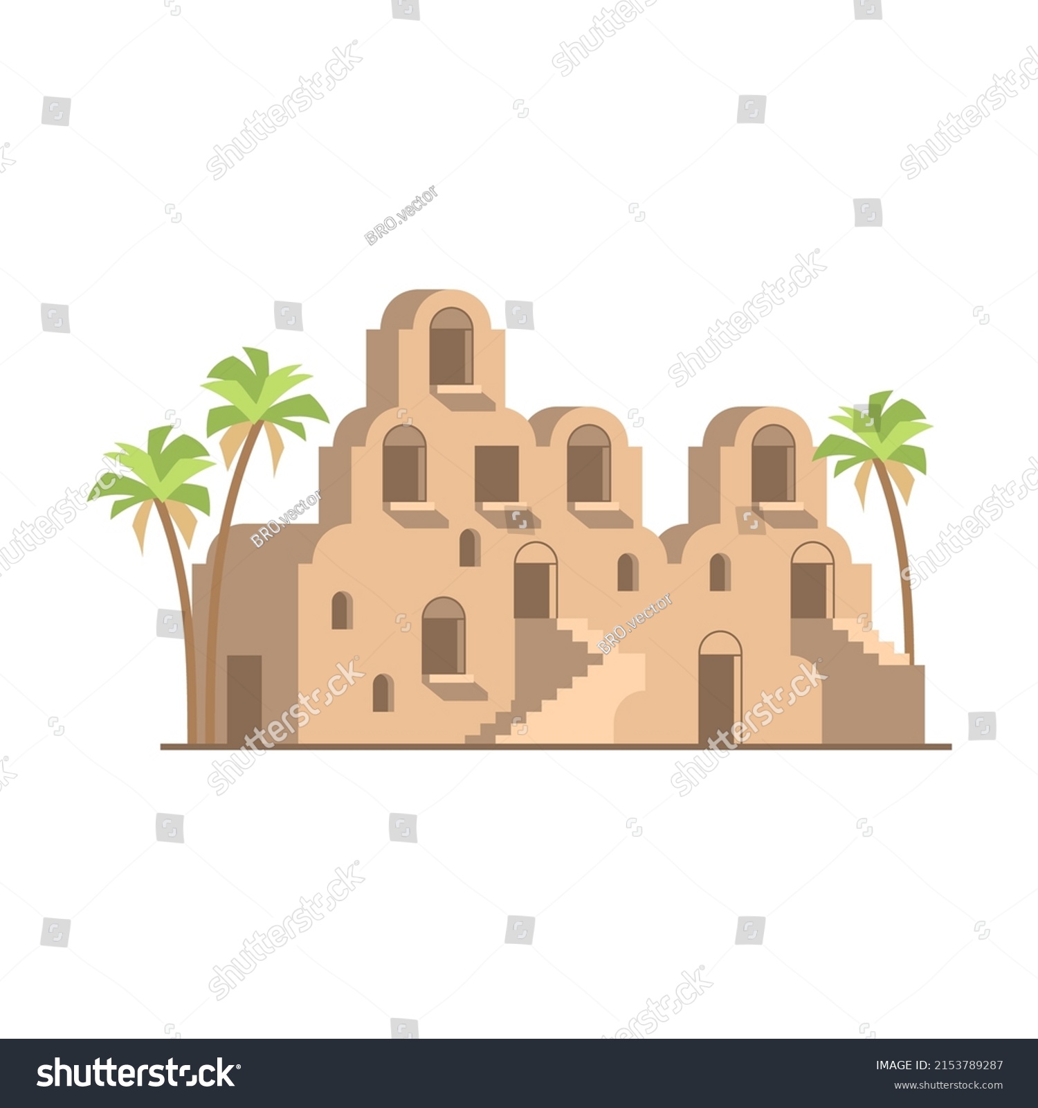 Traditional Islamic Building Old Ancient Castle Stock Vector (Royalty ...