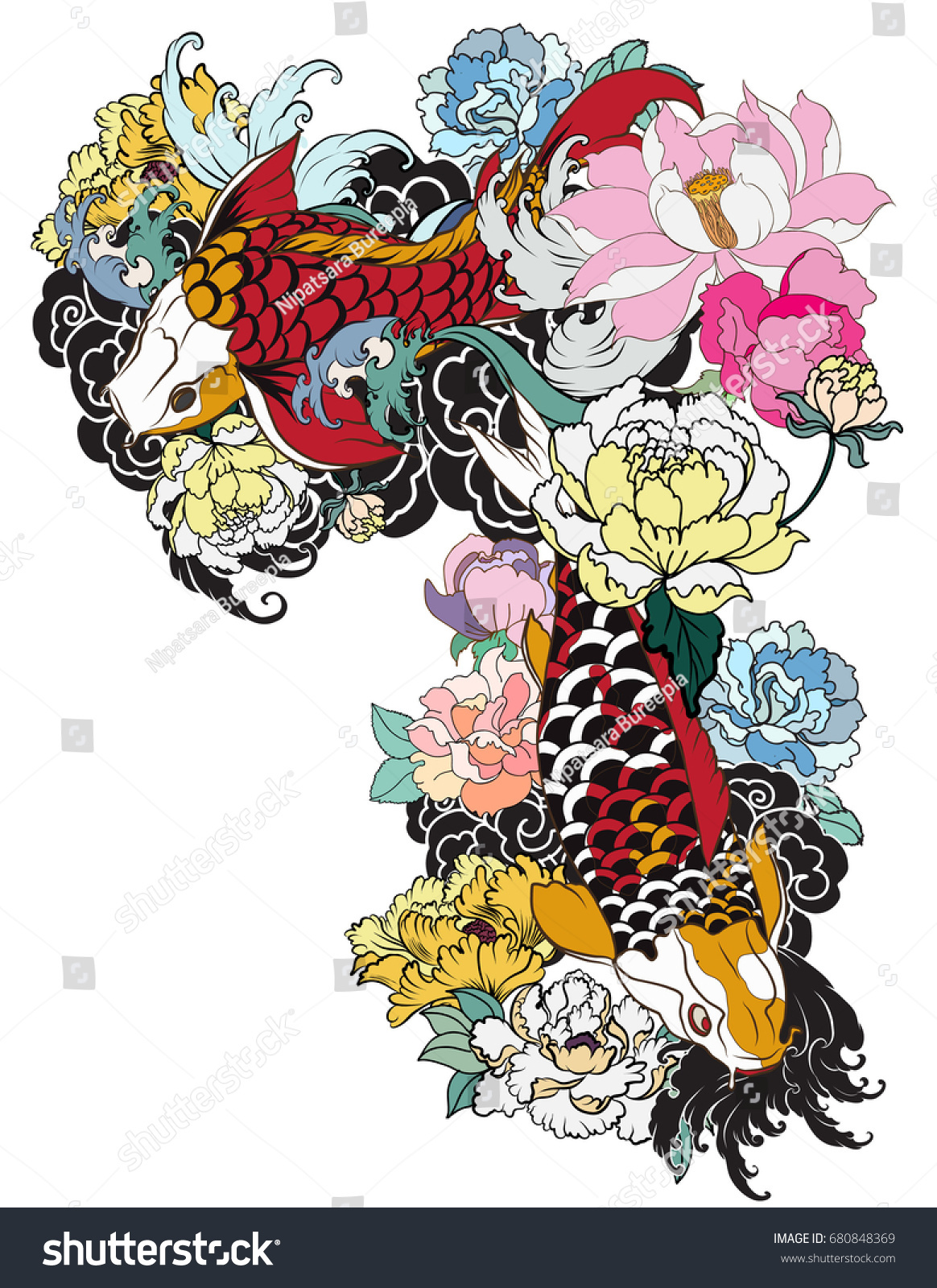 traditional japanese tattoo design upper arm stock vector traditional japanese tattoo design upper arm stock vector