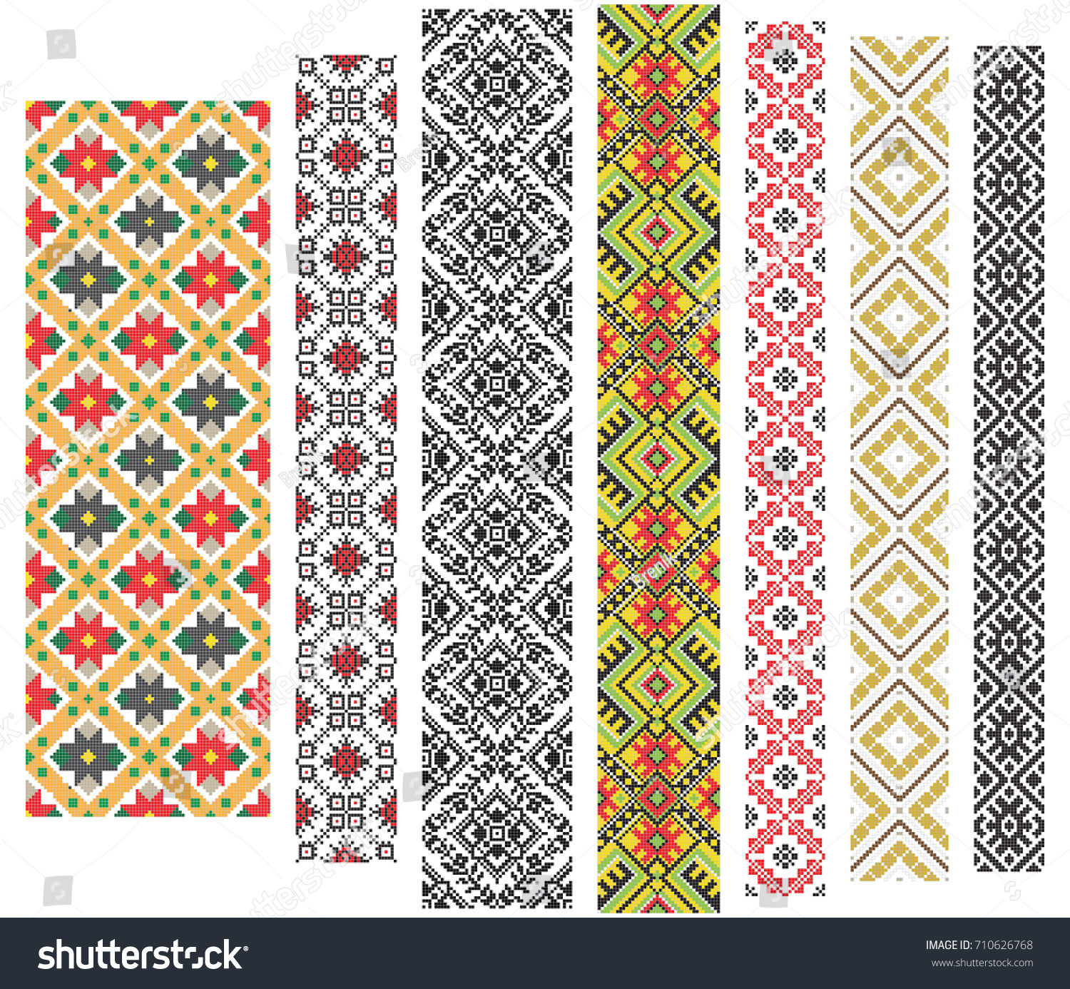 SVG of Traditional Moldavian folk art knitted embroidery pattern.  svg