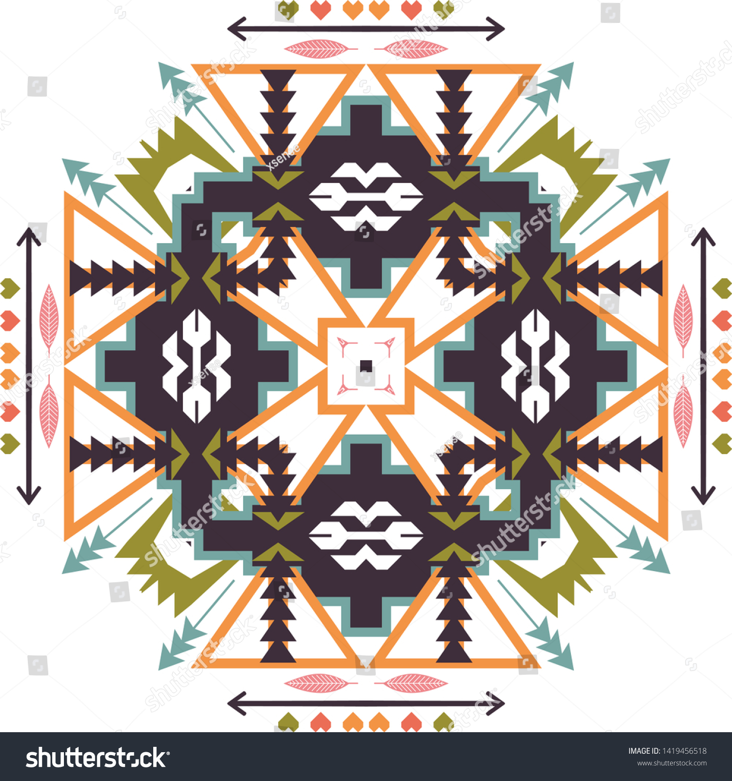 SVG of Traditional Romanian folk art knitted embroidery pattern.  svg