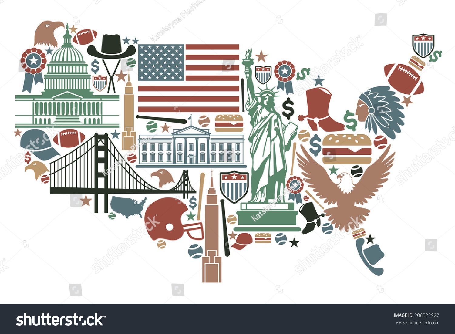 Usa Map Symbols 7549