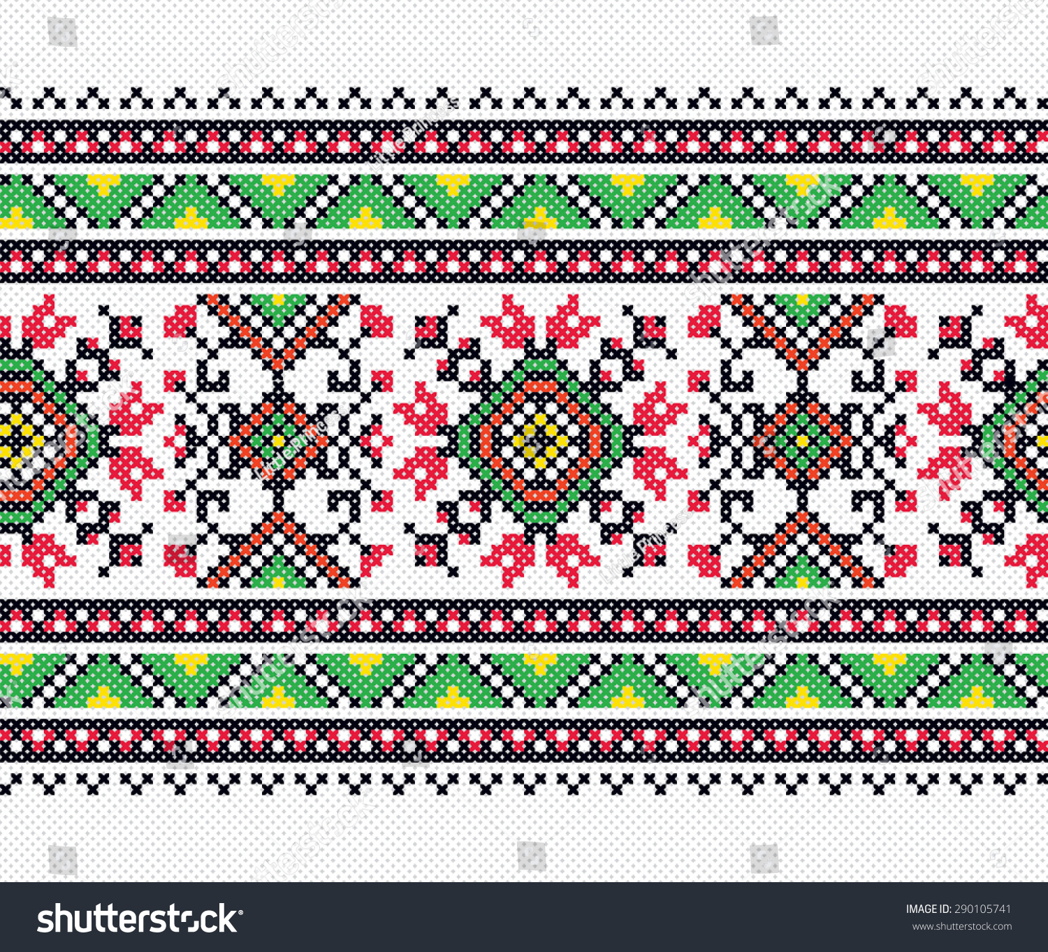 Traditional Ukrainian Embroidery Pattern Vector Pattern vector de stock (libre de regalías