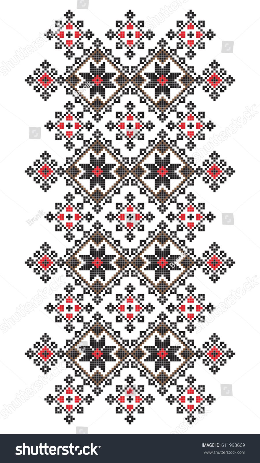 SVG of Traditional Ukrainian folk art knitted embroidery pattern. svg
