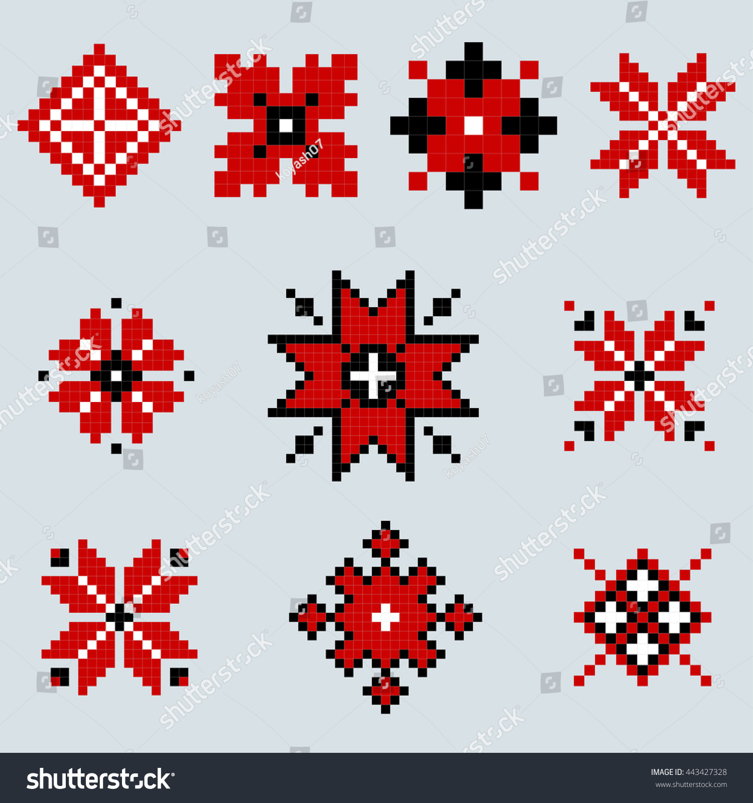 SVG of Traditional Ukrainian Ornament Elements Set Decoration  svg