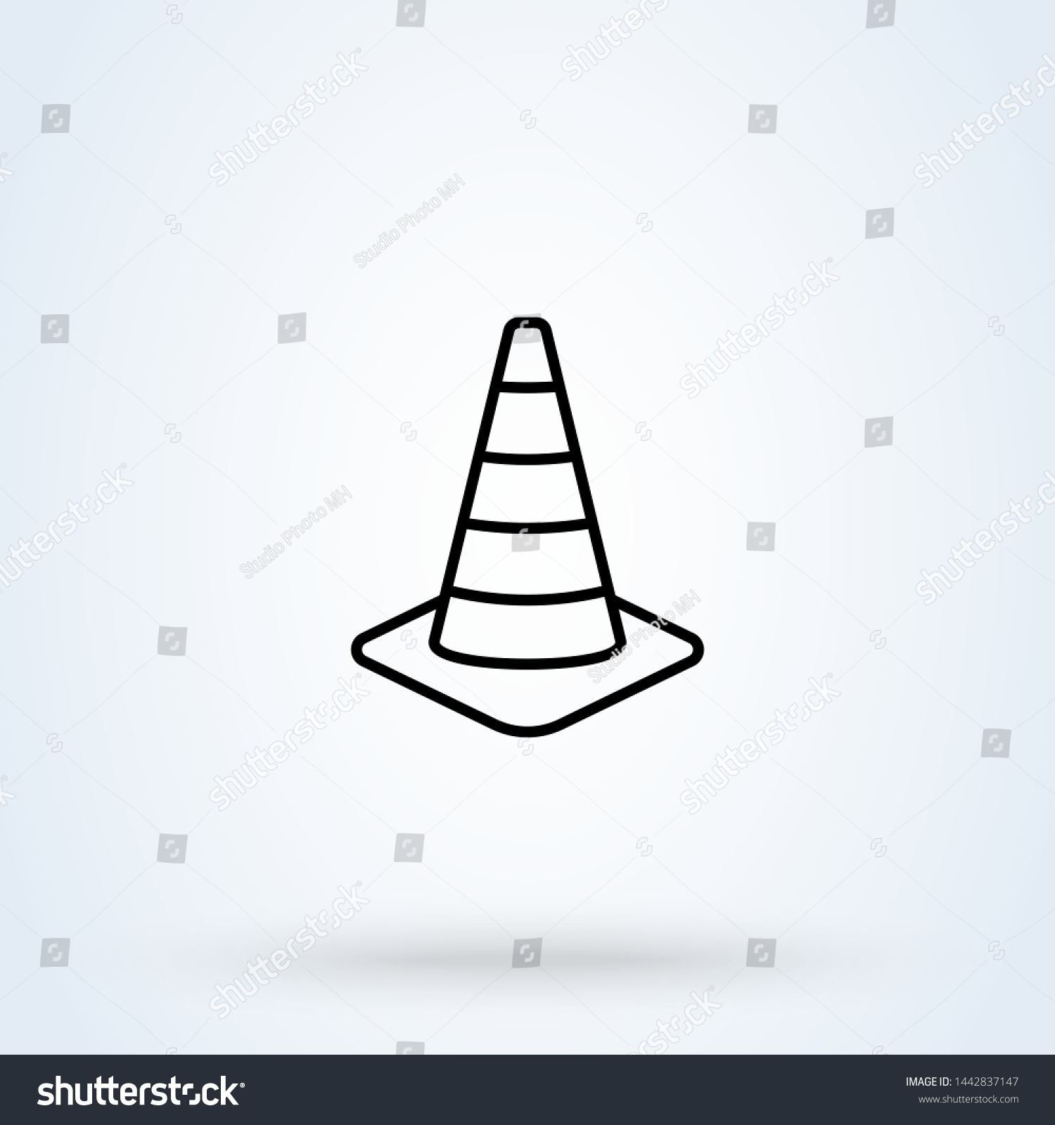 Traffic Cone Safety Outline Art Simple Stock Vector Royalty Free 1442837147 Shutterstock 4089