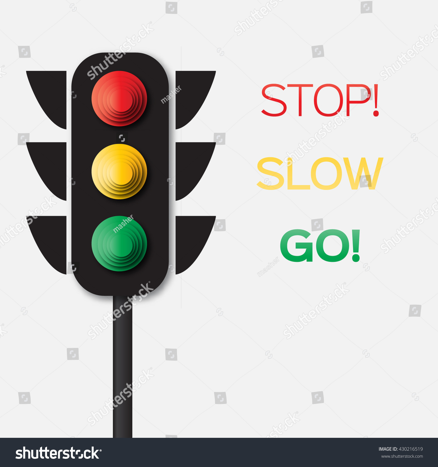 Traffic Light Origami Red Yellow Green Stock Vector Royalty Free 430216519