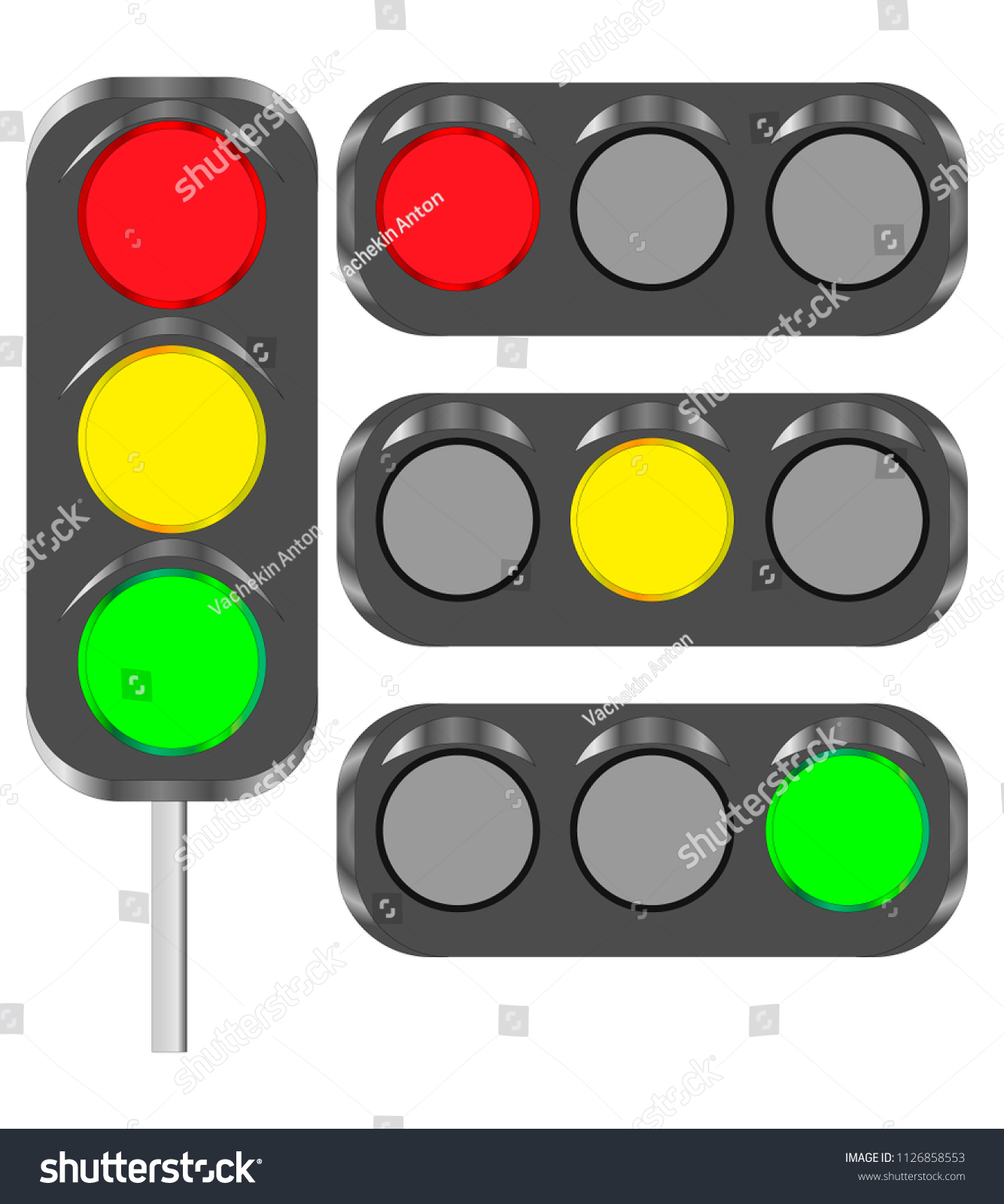Traffic Light Red Yellow Green Lights Stock Vector Royalty Free