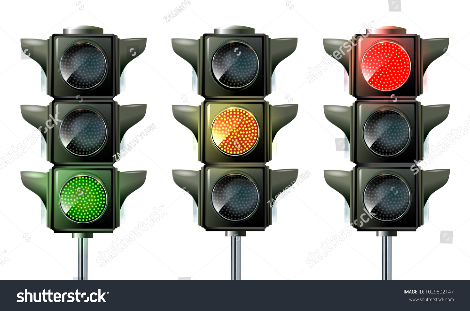 Traffic Light Traffic Light Sequence Vector Stock Vector Royalty Free