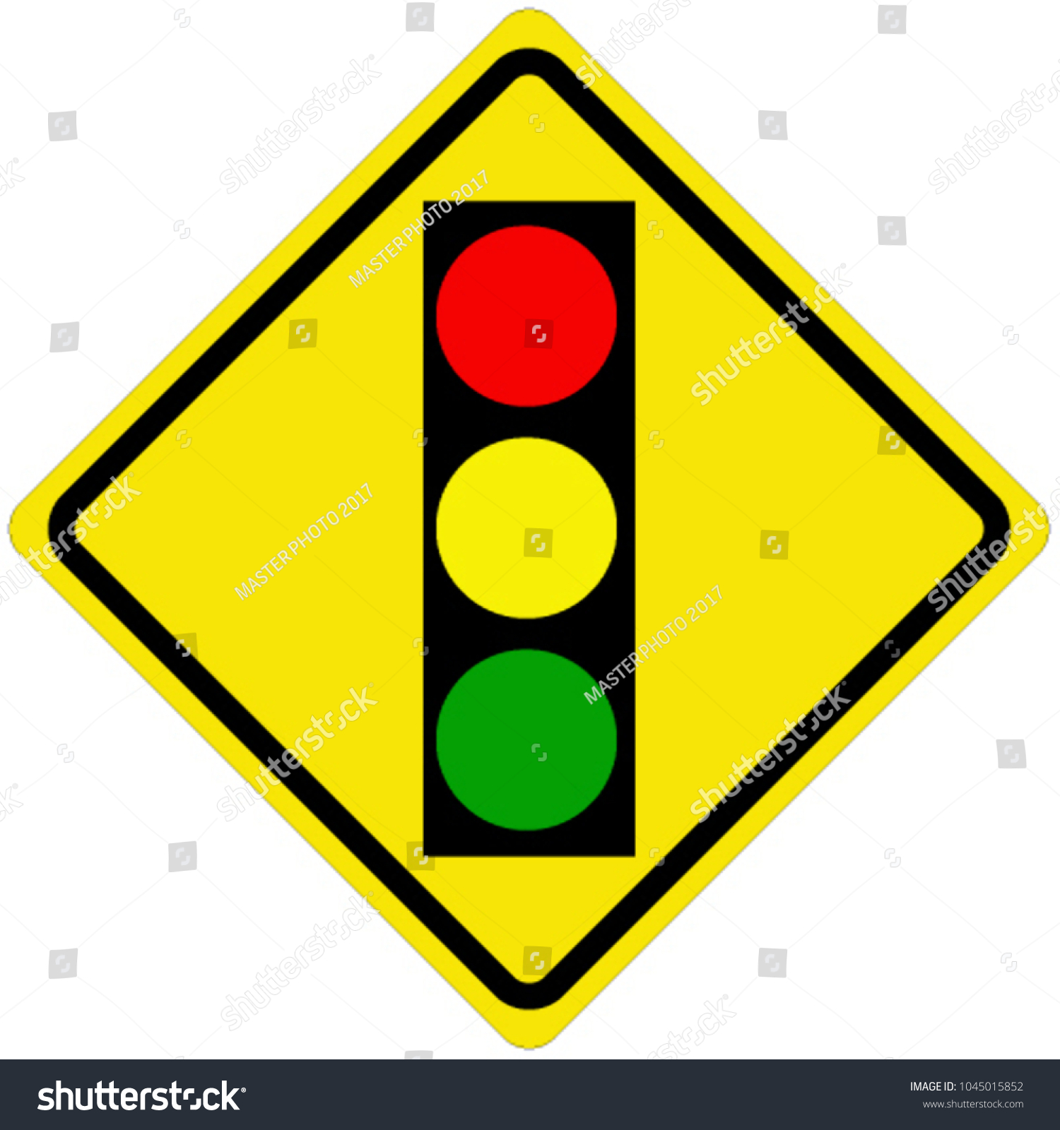 Traffic Lights Warning Sign Design By Stock Vector (Royalty Free