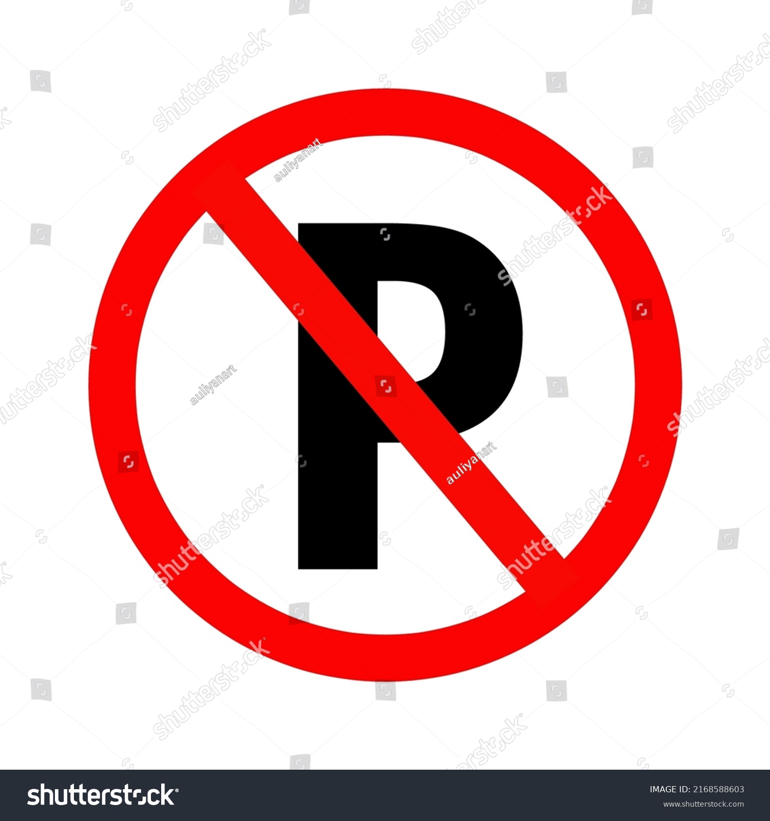 Traffic Parking Ban Sign No Parking Stock Vector (Royalty Free