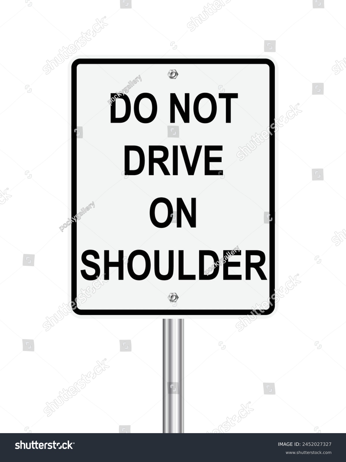 SVG of Traffic road sign Do not drive on shoulder on white background svg