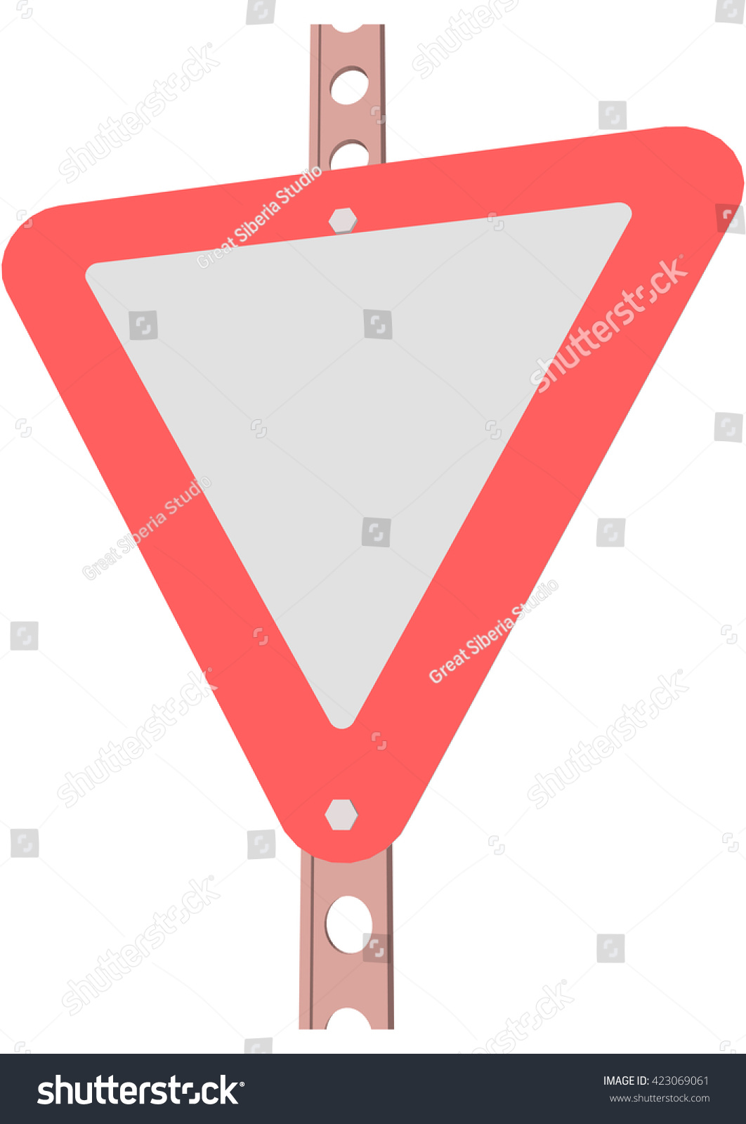 Traffic Sign Give Way Stock Vector Illustration 423069061 : Shutterstock