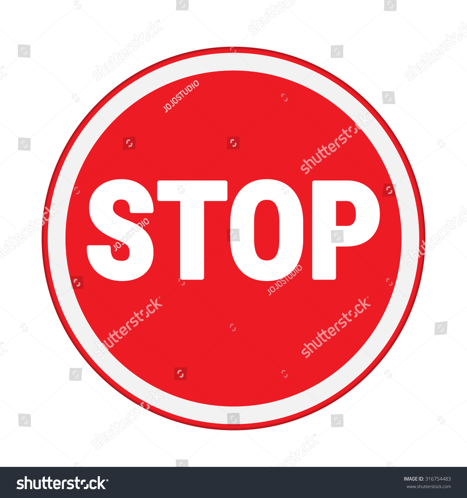 Traffic Sign Stop Sign Circle Isolated Stock Vector 316754483 ...