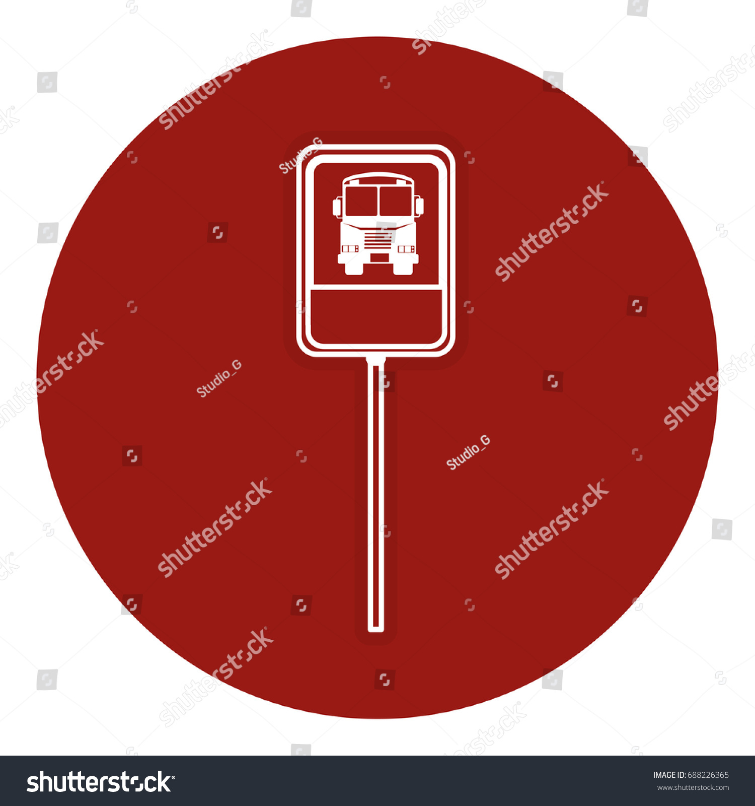 Traffic Signal Bus Stop Stock Vector (Royalty Free) 688226365 ...