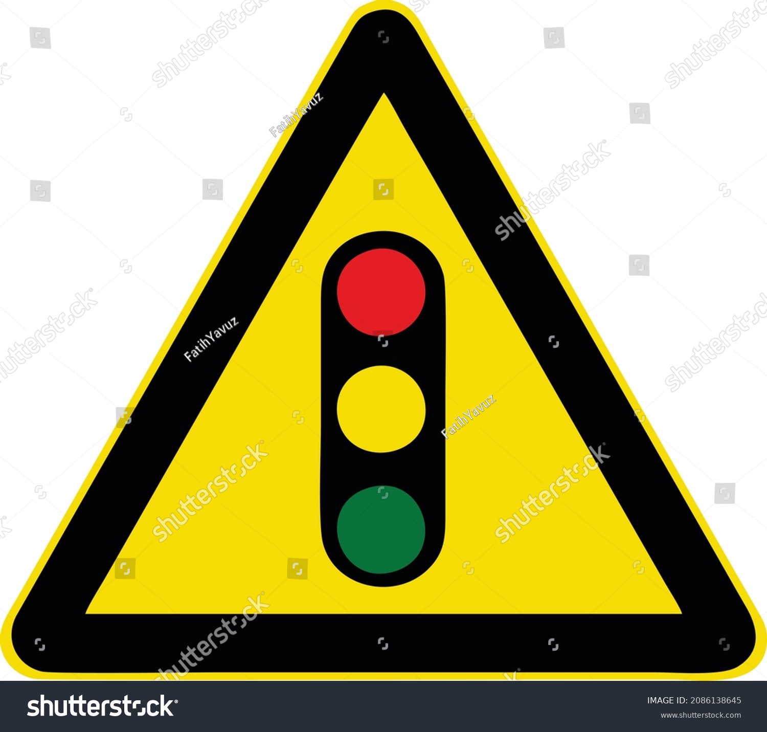 Traffic Signals Ahead Gallery All Warning Stock Vector (Royalty Free ...