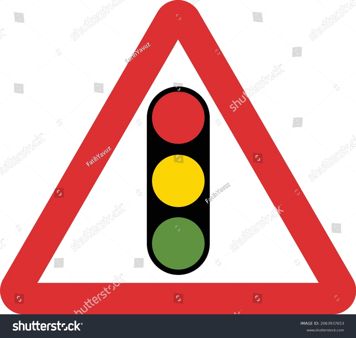 Traffic Signals Ahead Road Signs United Stock Vector (Royalty Free ...