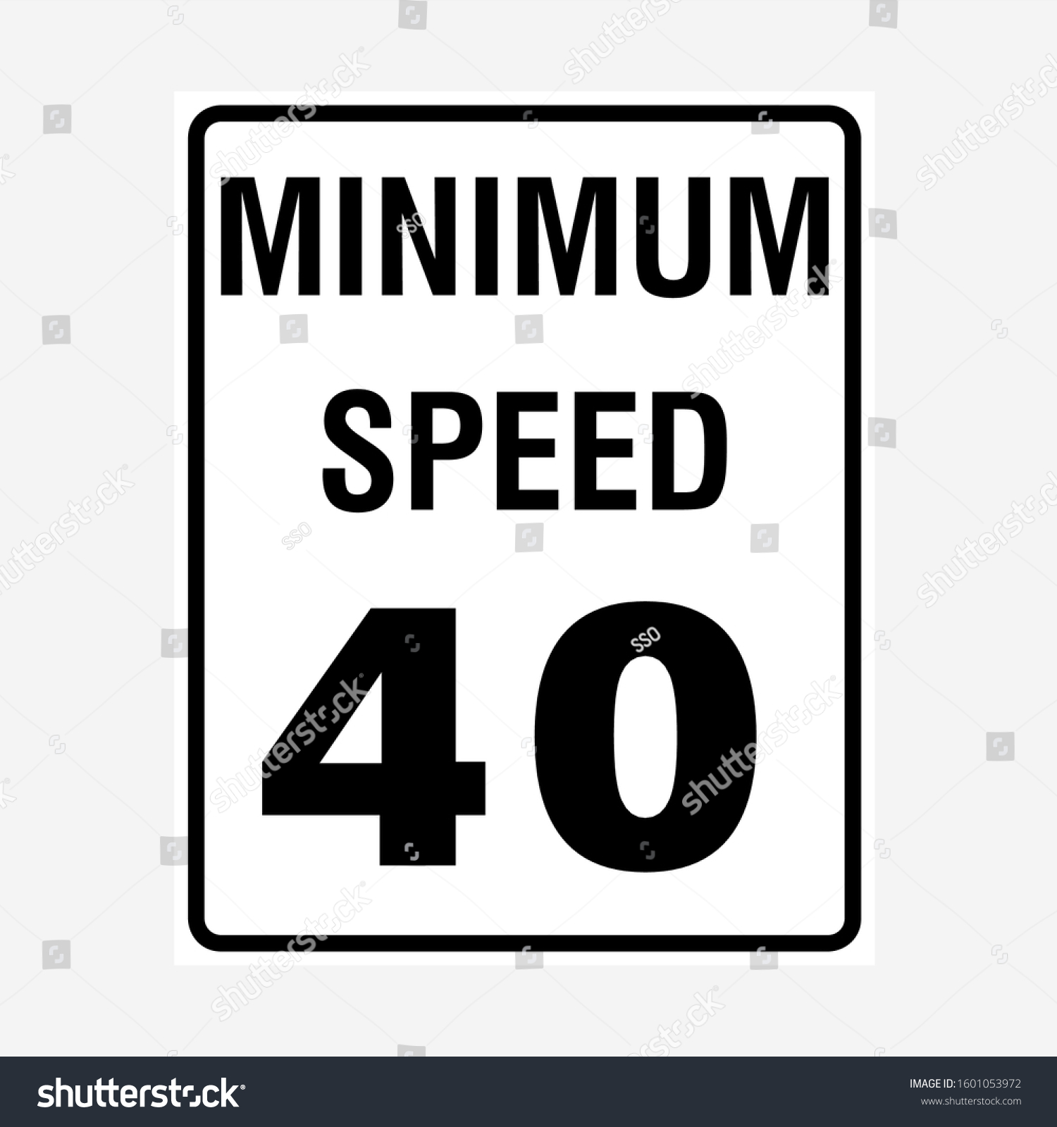 Traffic Signs Minimum Speed Limit 40 Stock Vector Royalty Free   Stock Vector Traffic Signs Minimum Speed Limit Sign 1601053972 