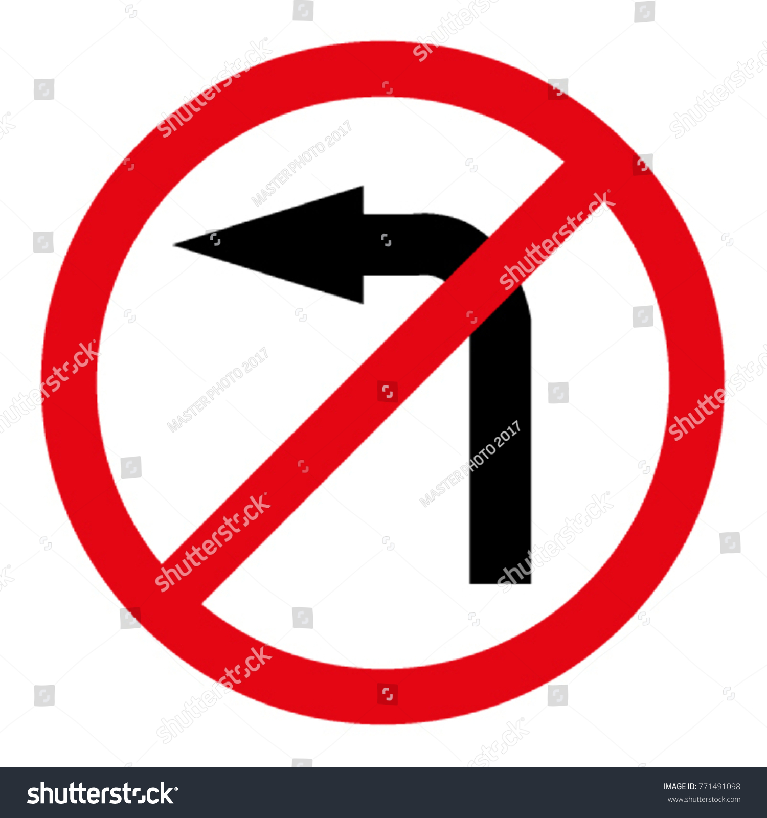 Traffic Signs Do Not Turn Left Stock Vector (Royalty Free) 771491098