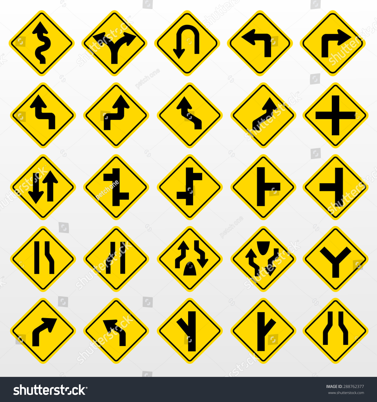 Traffic Signs Vector Set - 288762377 : Shutterstock