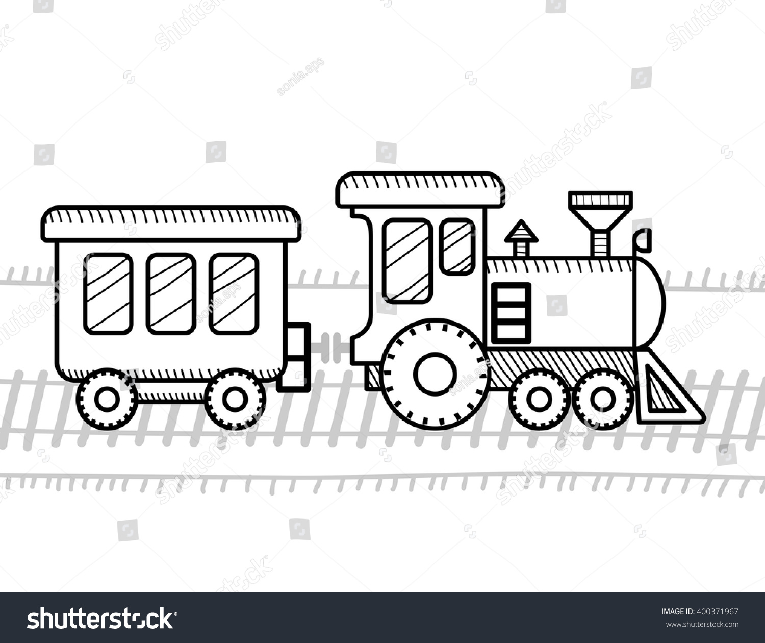 Train Coloring Book For Kids Stock Vector 400371967 : Shutterstock