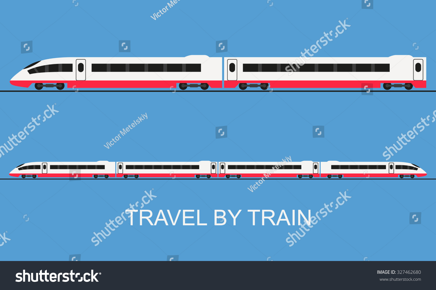 Train Flat Style Vector Illustration Modern Stock Vector 327462680 ...