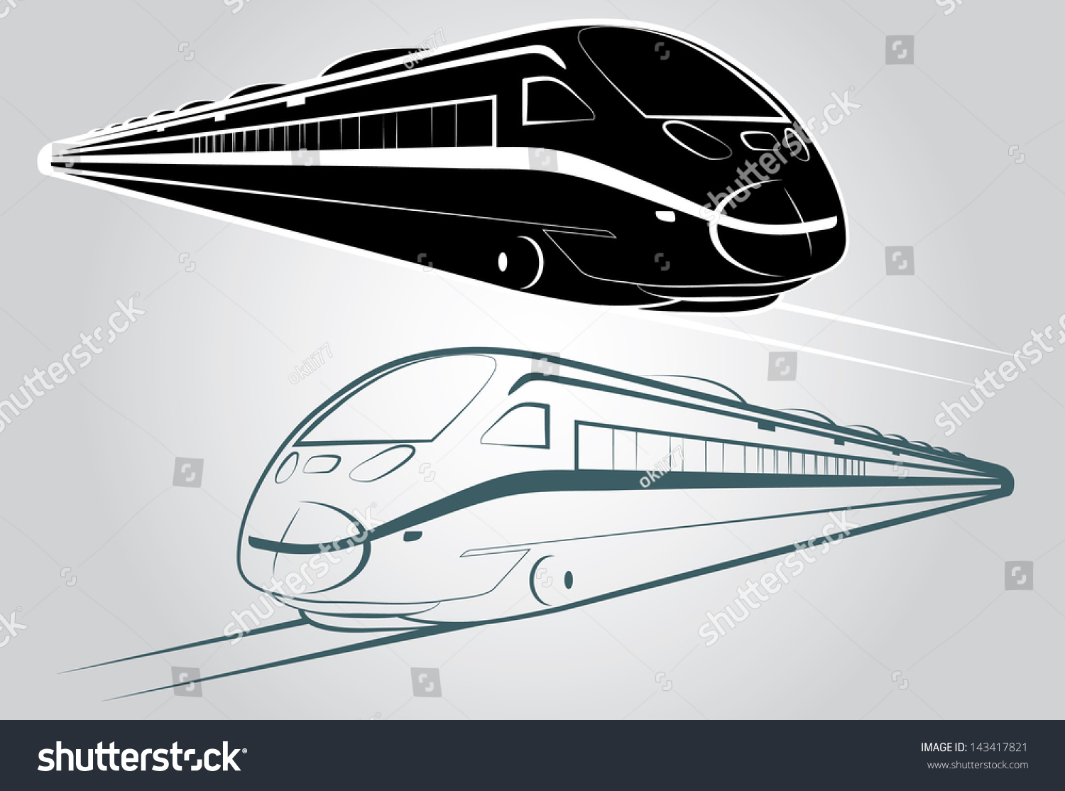 Train Outline Silhouette Vector Stock Vector (Royalty Free) 143417821