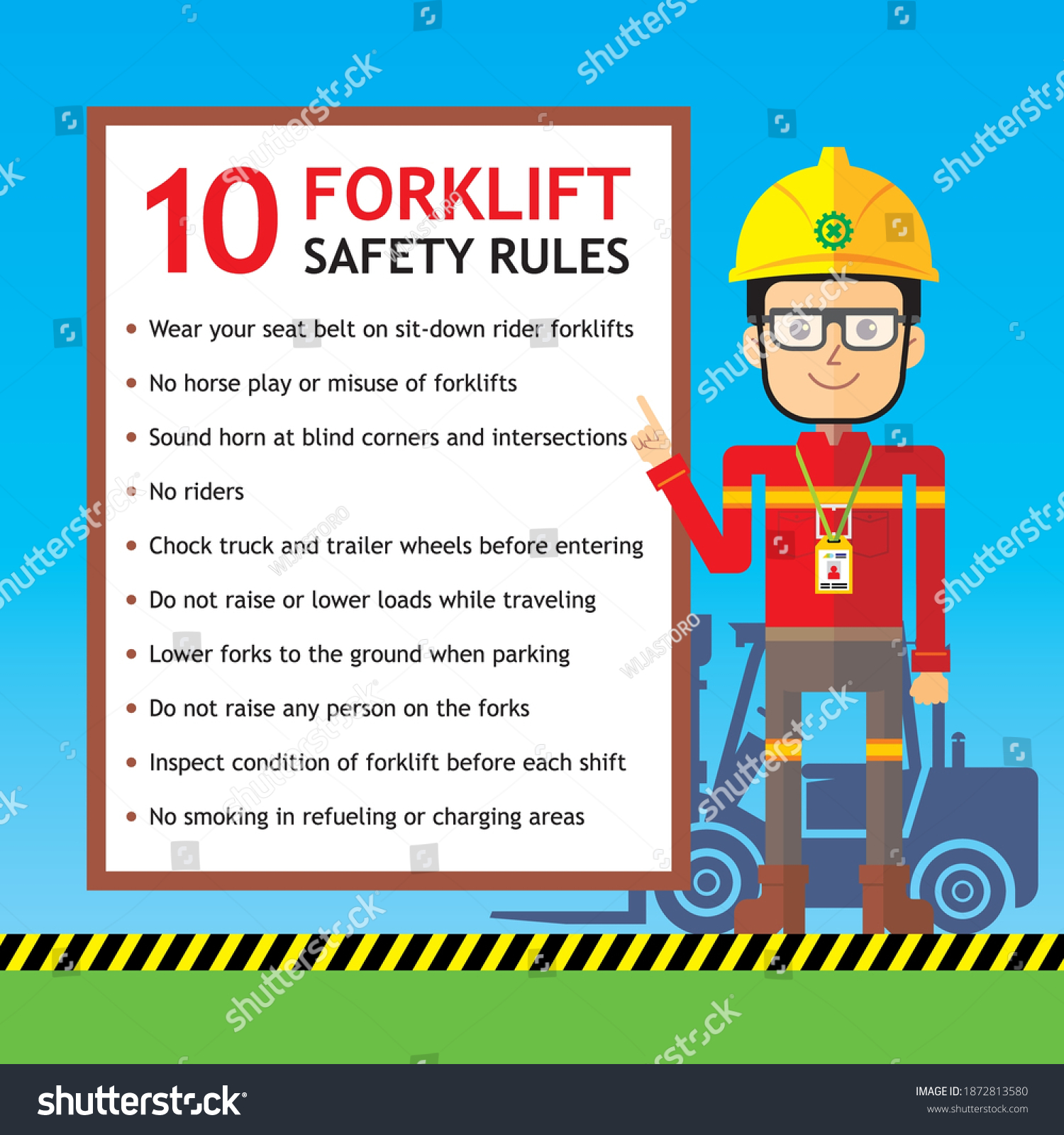 Training Board About Forklift Safety Rules Stock Vector Royalty Free 