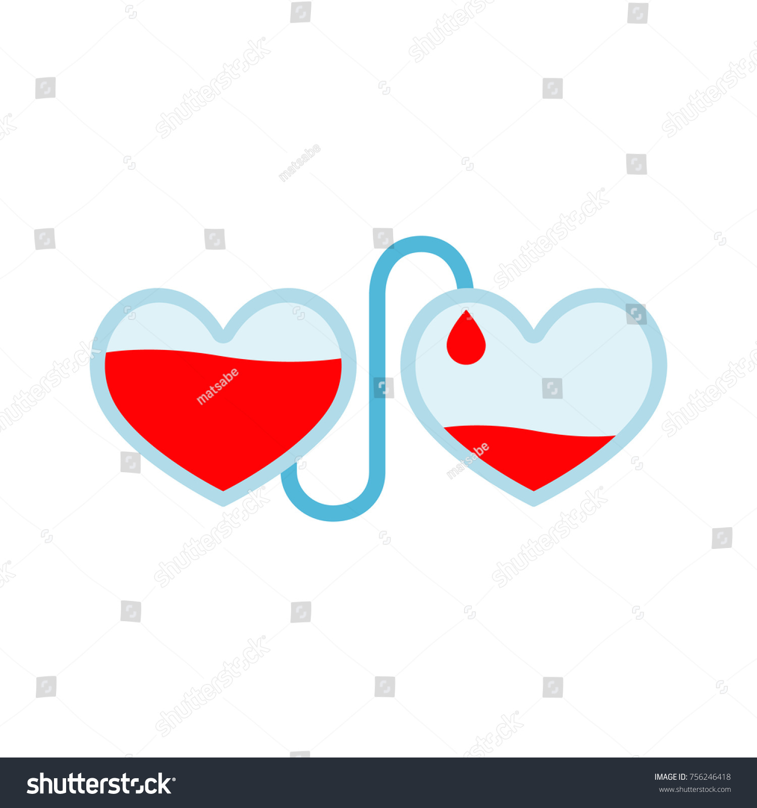 Transfusion Blood Flat Icon Stock Vector (Royalty Free) 756246418