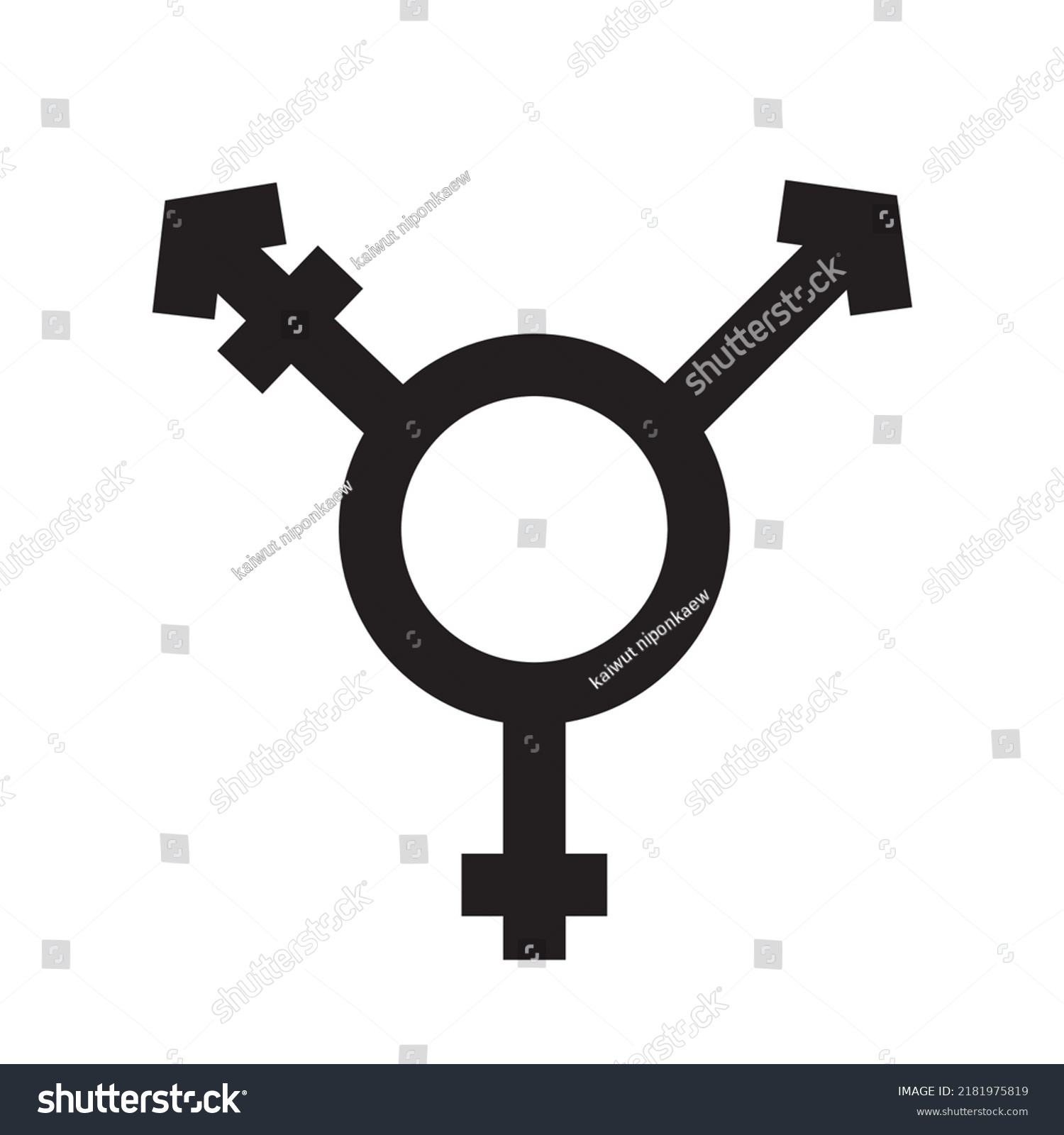 Transgender Symbol Simple Outline Sexual Orientation Stock Vector