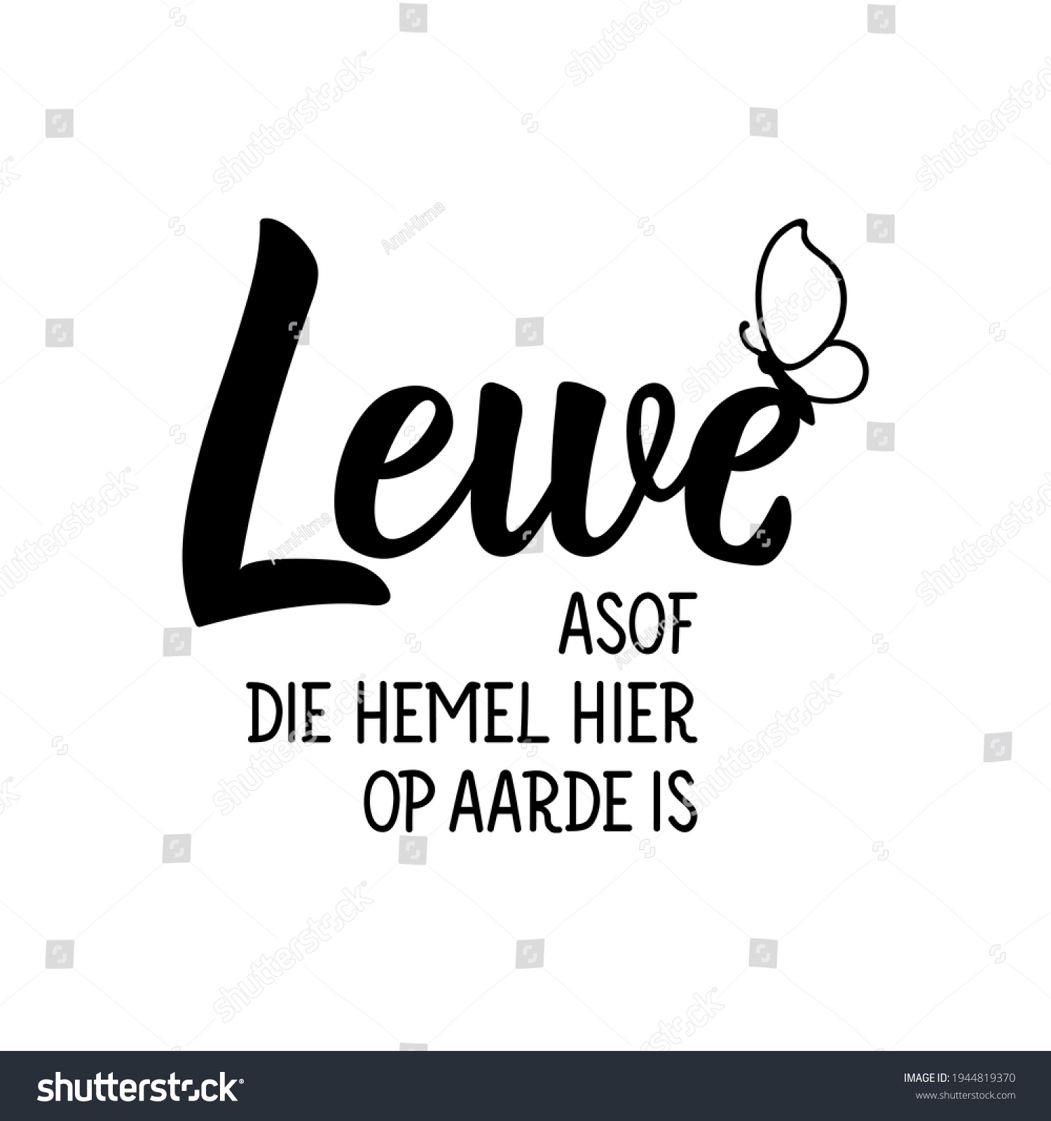 Translation Afrikaans Live Heaven Here On Stock Vector (Royalty Free ...