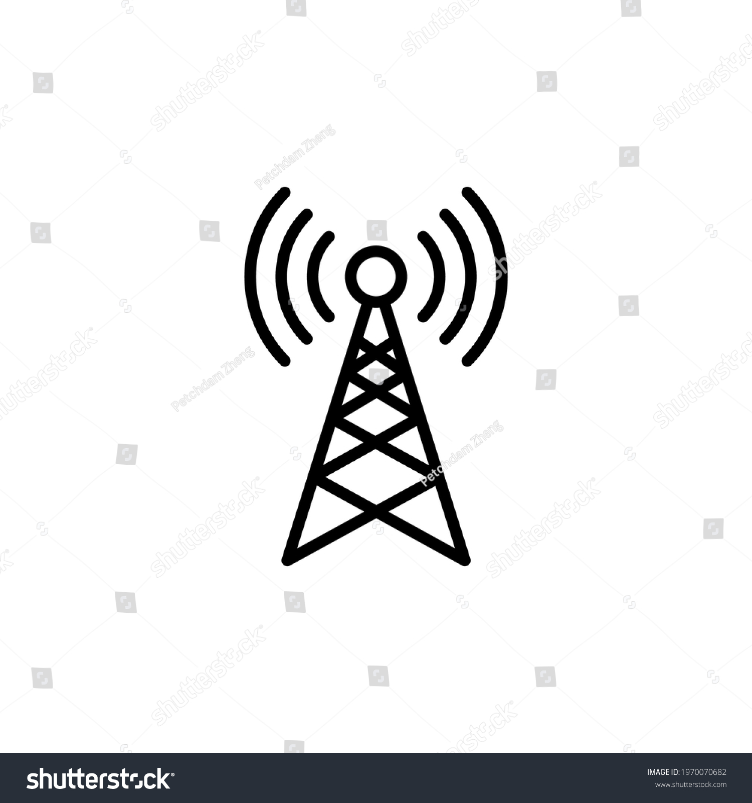 Transmitter Antenna Signal Icon Symbol Vector Stock Vector (Royalty ...