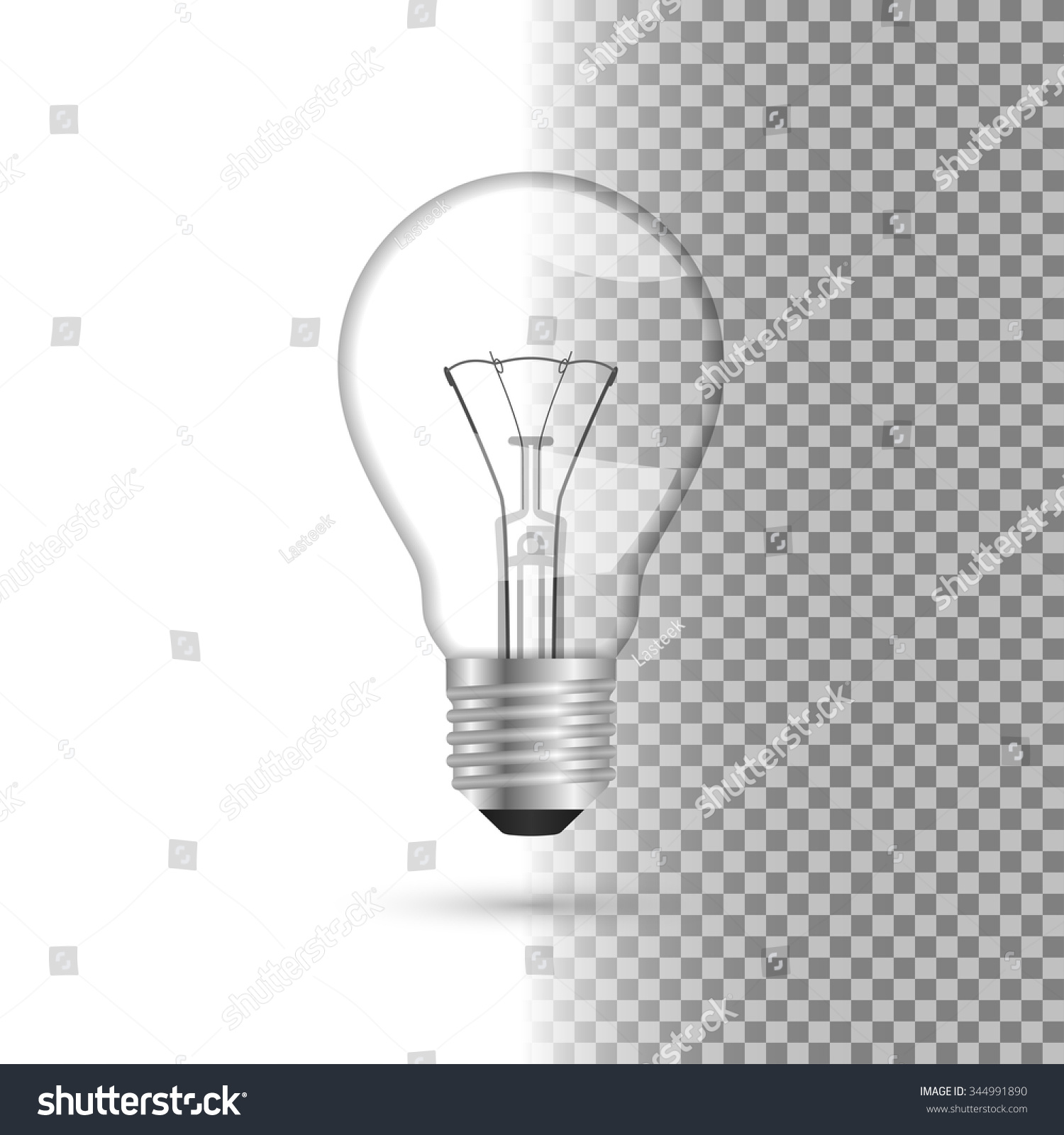 Transparent Bulb On Transparent Background Vector Stock Vector (Royalty