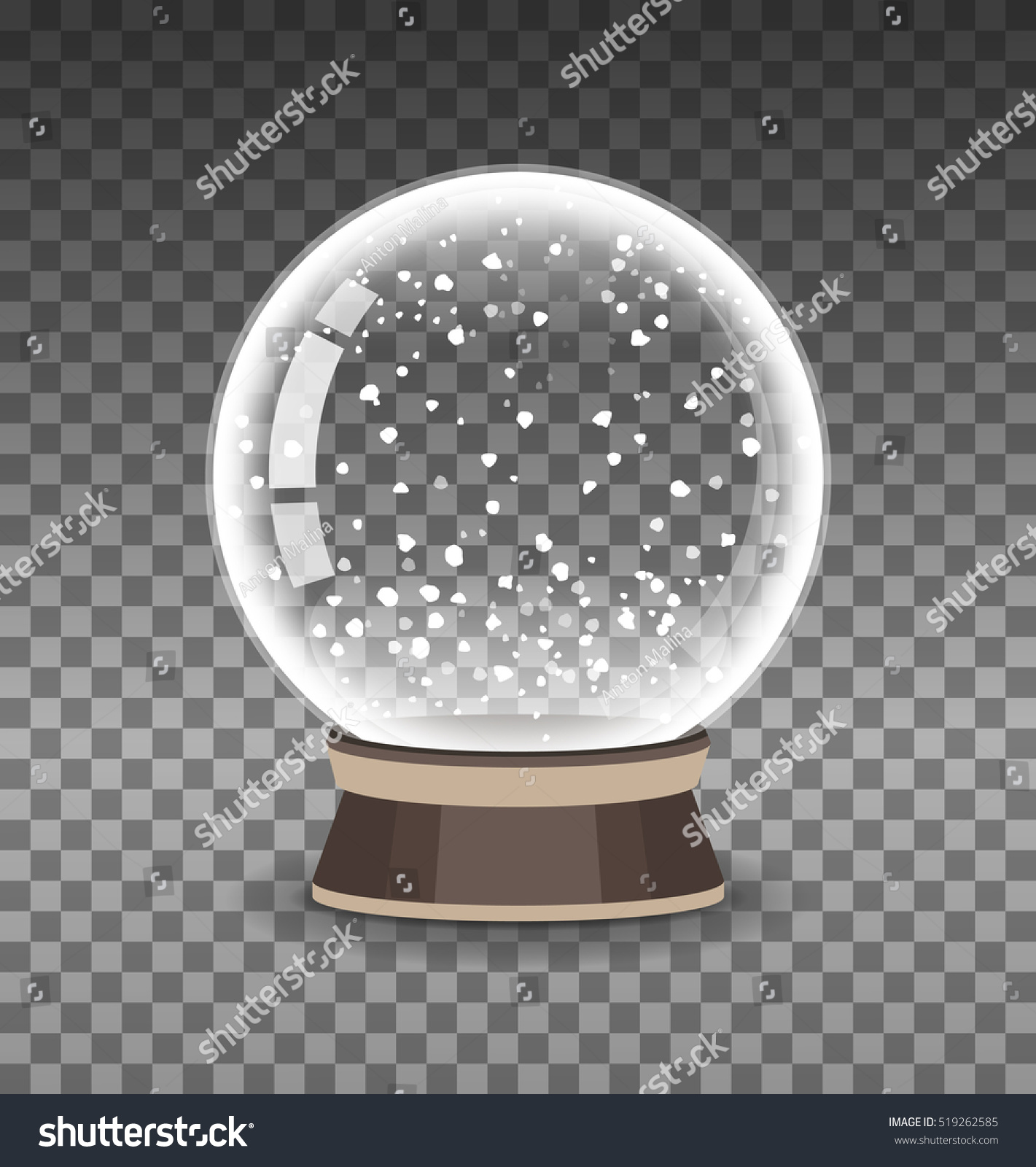 Transparent Snow Globe Empty Glass Sphere Stock Vector 519262585 ...