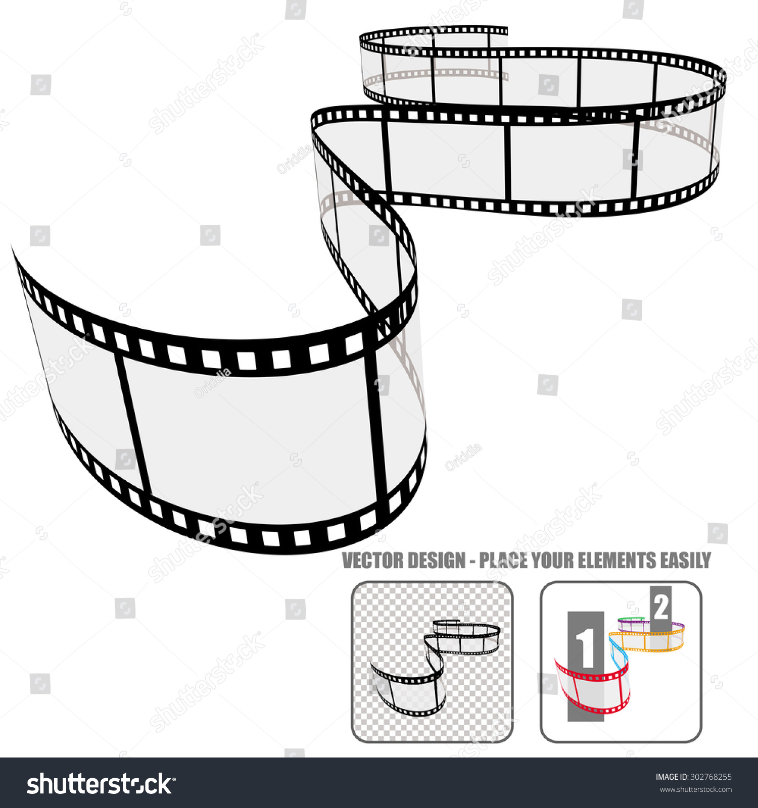 Transparent Vector Film Roll Stock Vector 302768255 - Shutterstock