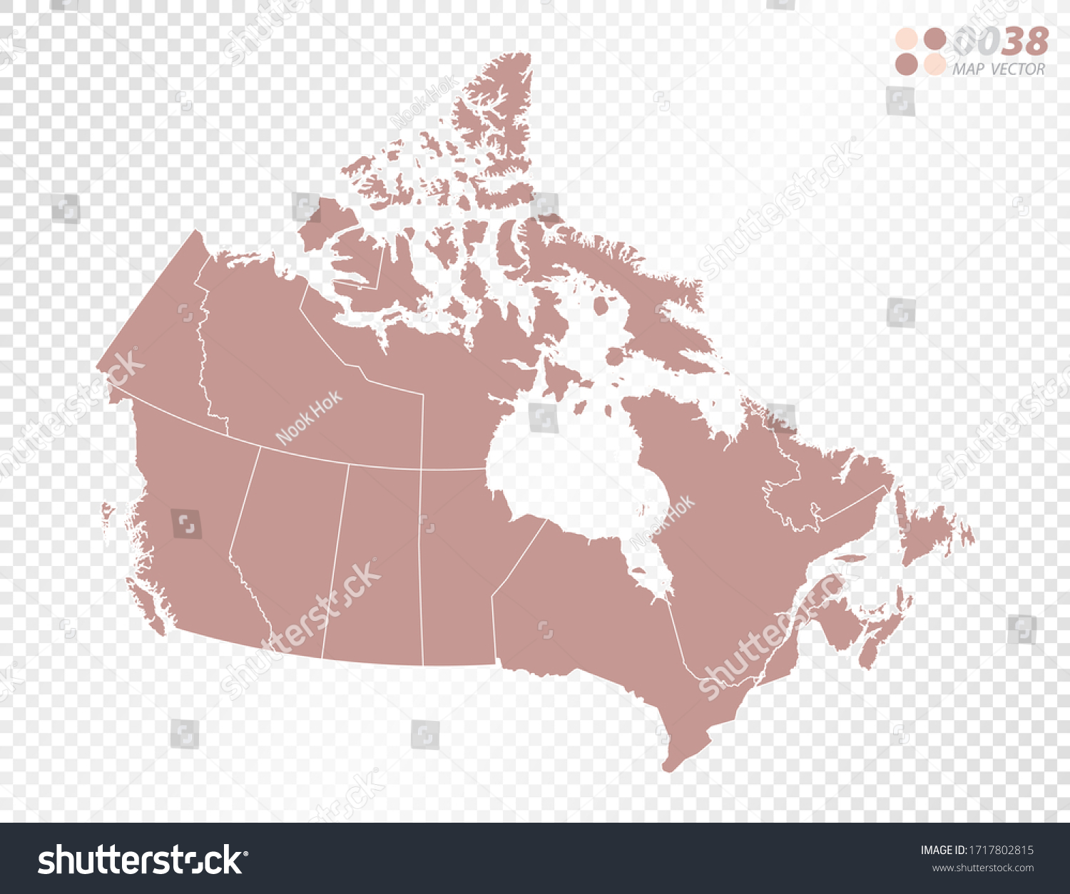 Transparent Vector Map Canada Stock Vector (Royalty Free) 1717802815