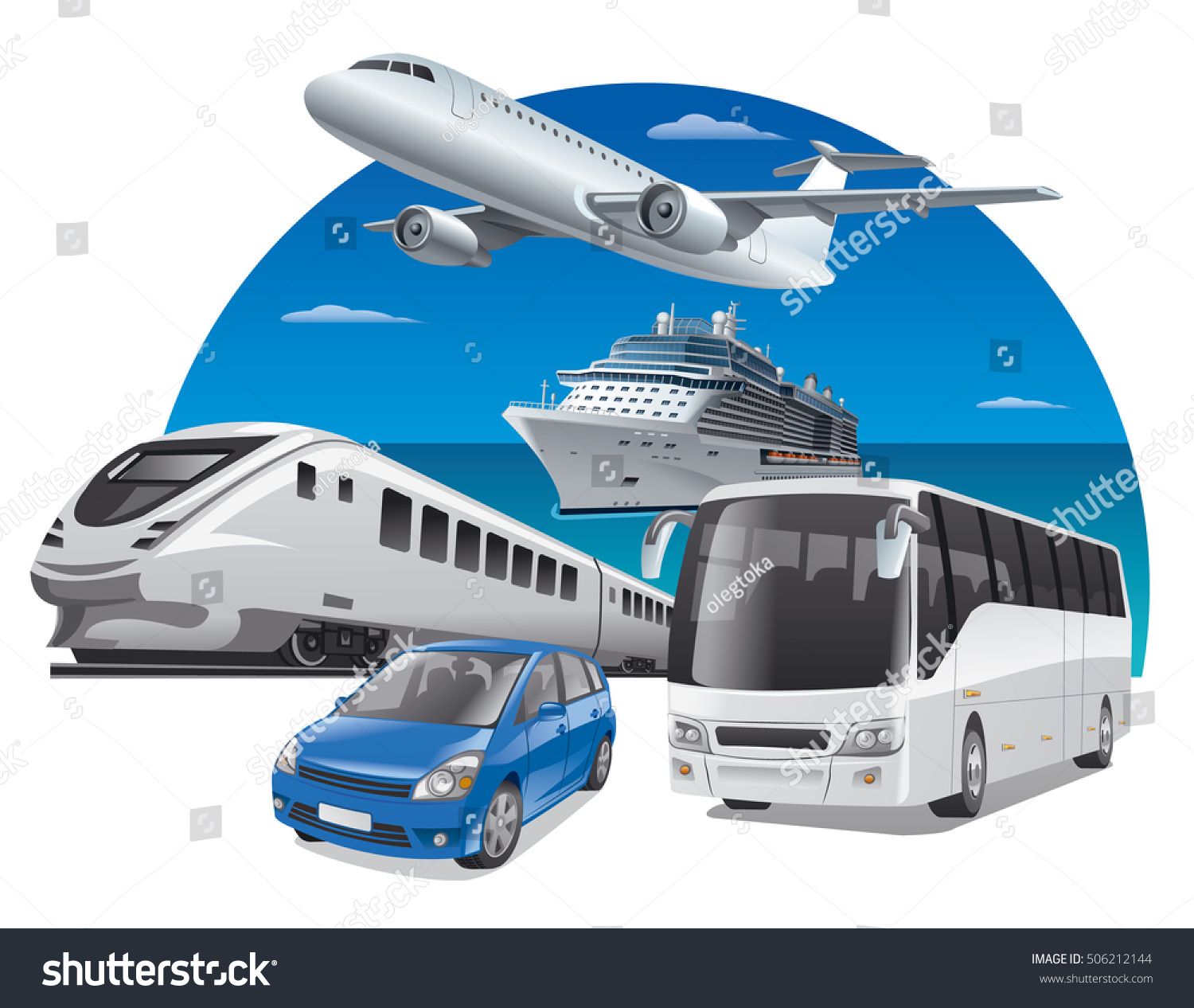 car bus plane train