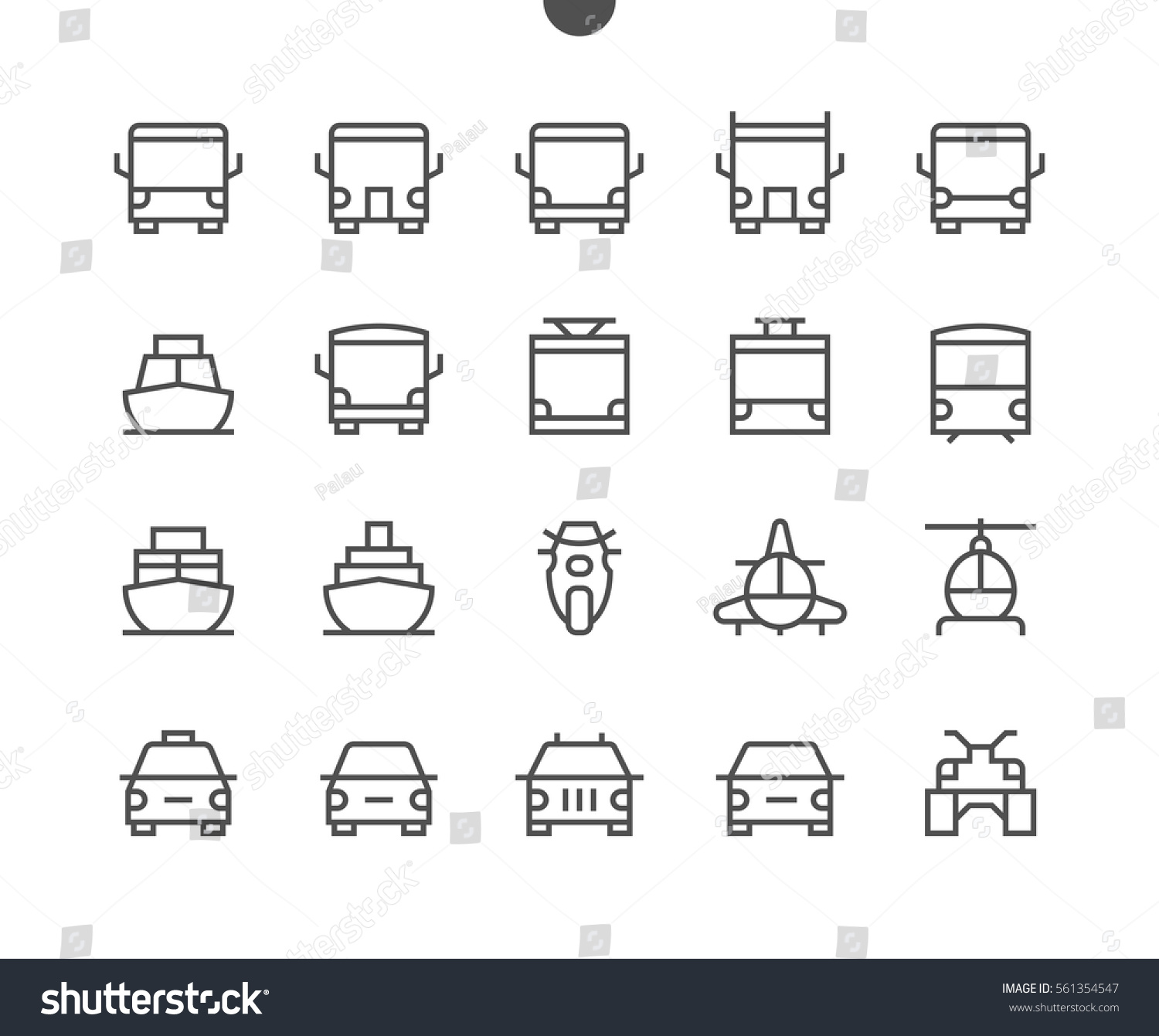 SVG of Transport Front View Outlined Pixel Perfect Well-crafted Vector Thin Line Icons 48x48 Ready for 24x24 Grid for Web Graphics and Apps with Editable Stroke. Simple Minimal Pictogram Part 1-1 svg