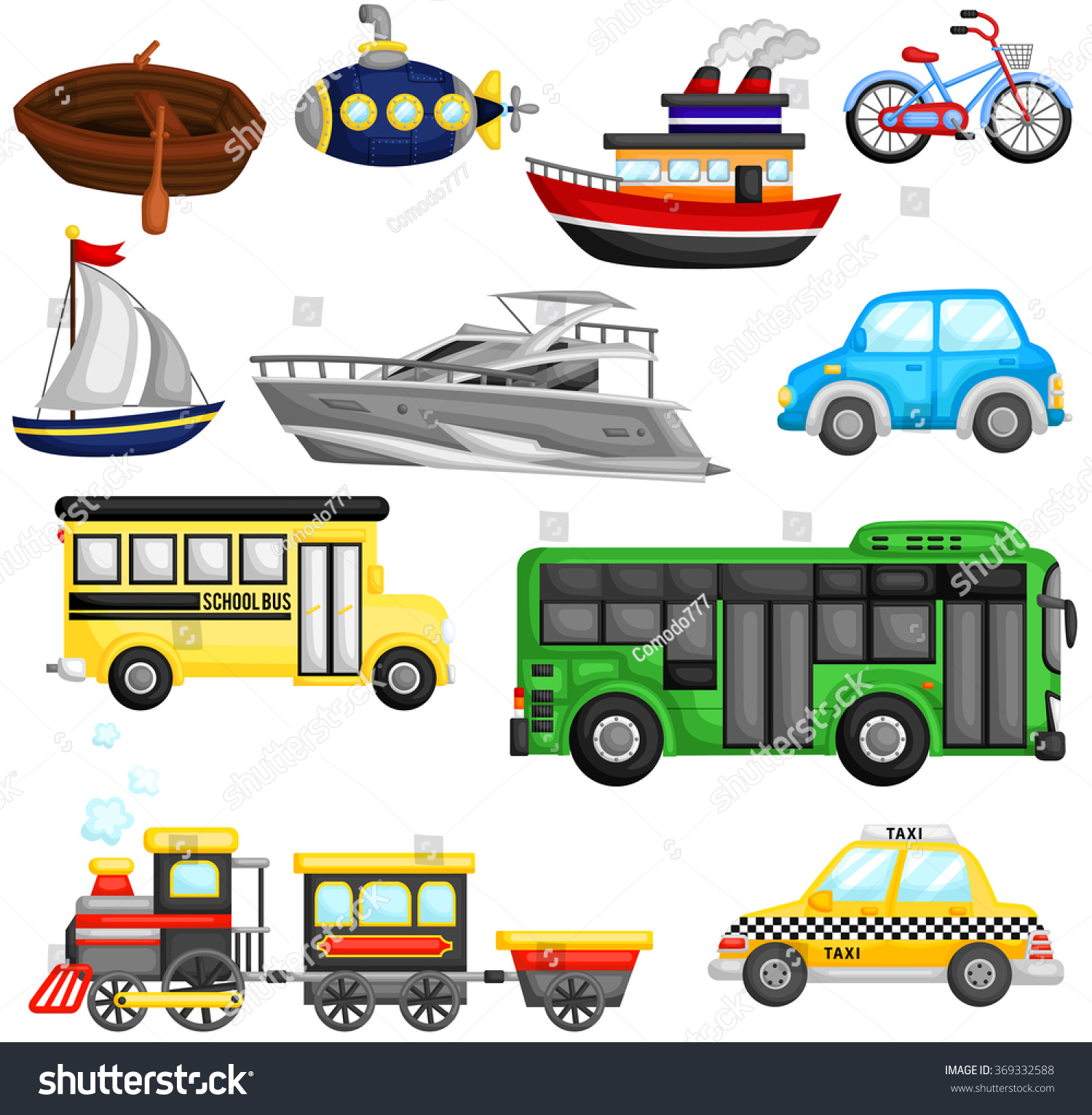 Transportation Vector Set - 369332588 : Shutterstock