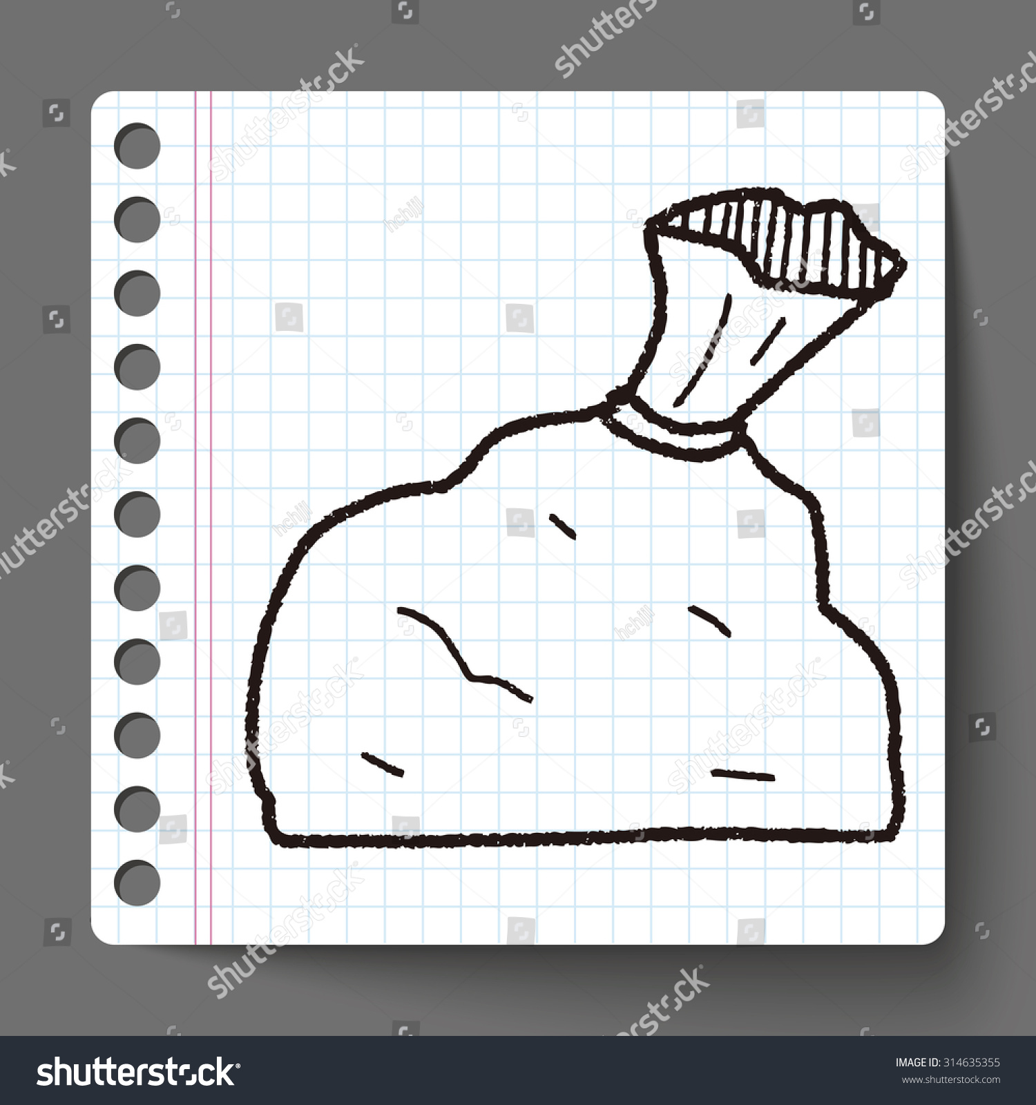 Trash Bag Doodle Stock Vector (Royalty Free) 314635355