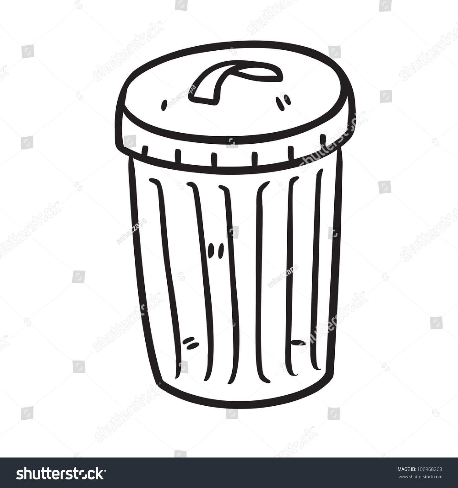 Trash Bin Doodle Style Stock Vector 106968263 - Shutterstock